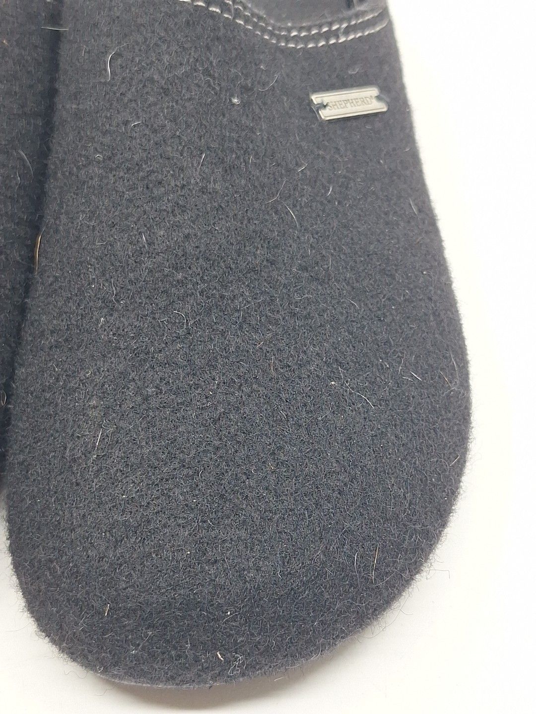 Shepherd Rubber Sole Wool House Shoes Slippers Black Size 43 Made In Spain