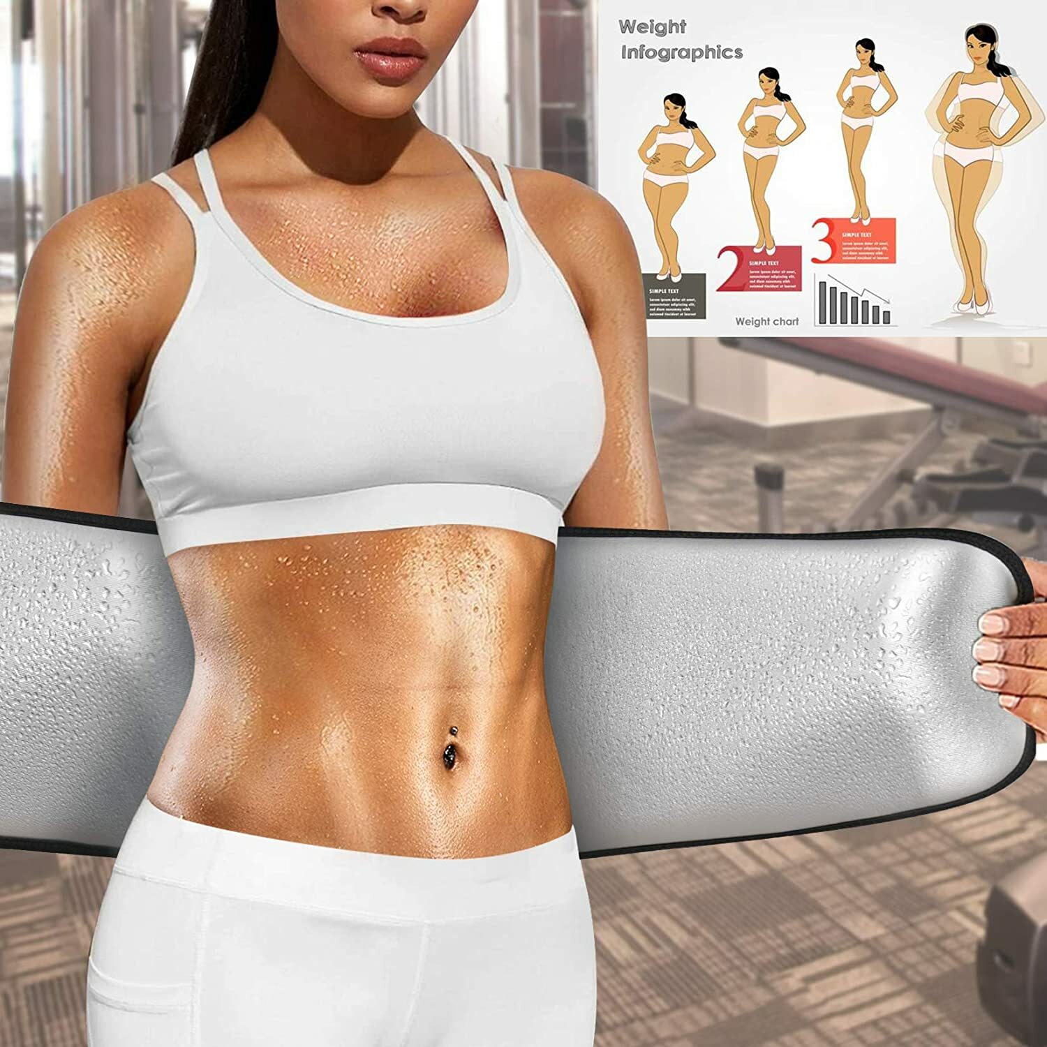 Waist Trimmer for Women & Mens Waist Trainer Sweat Belt Body Shaper Gym Workout