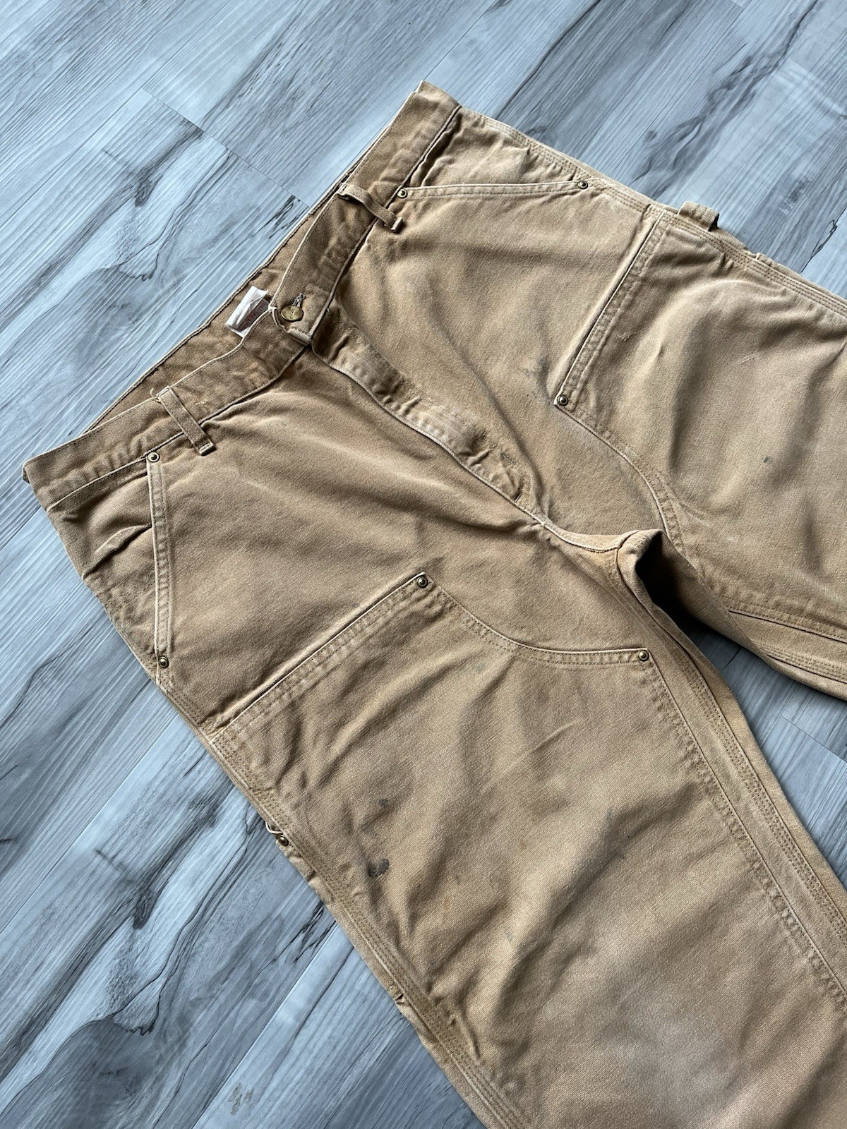 Vintage 1999 Carhartt B01 BRN Double Knee Carpenter Pants – 39×31 FADED