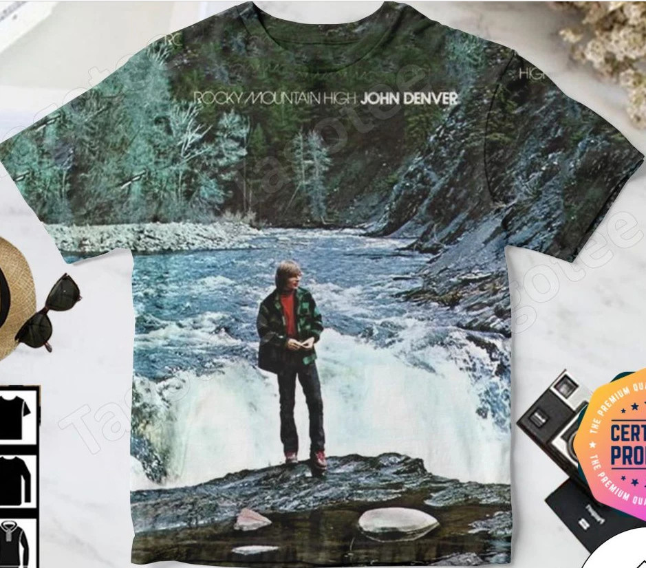 John Denver Rocky Mountain High Album Cover AOP 3D T Shirt Full Size S-5XL