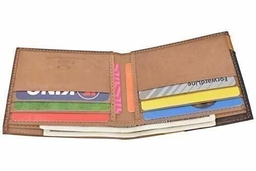 Cazoro Men’s Slim Pocket Hunter Leather Bifold Travel Credit Card thin Wallet RF