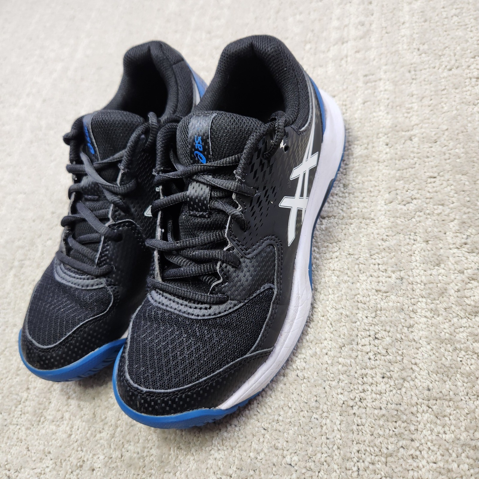 Asics Gel-Dedicate 8 GS Kids Tennis Shoes Black Blue 1044A077 Size 4Y