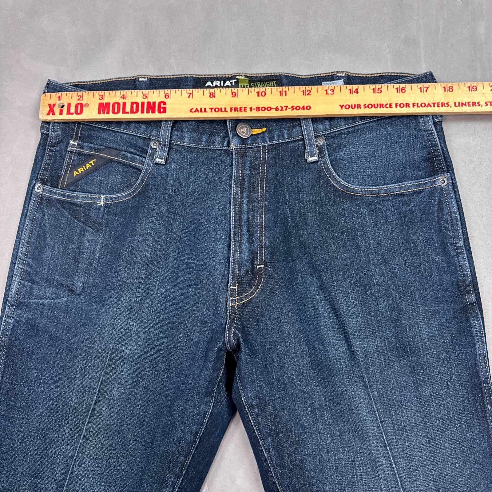 Ariat Jeans Men 34×36 Blue M4 Rebar Stackable Workwear Dark Faded Durastretch