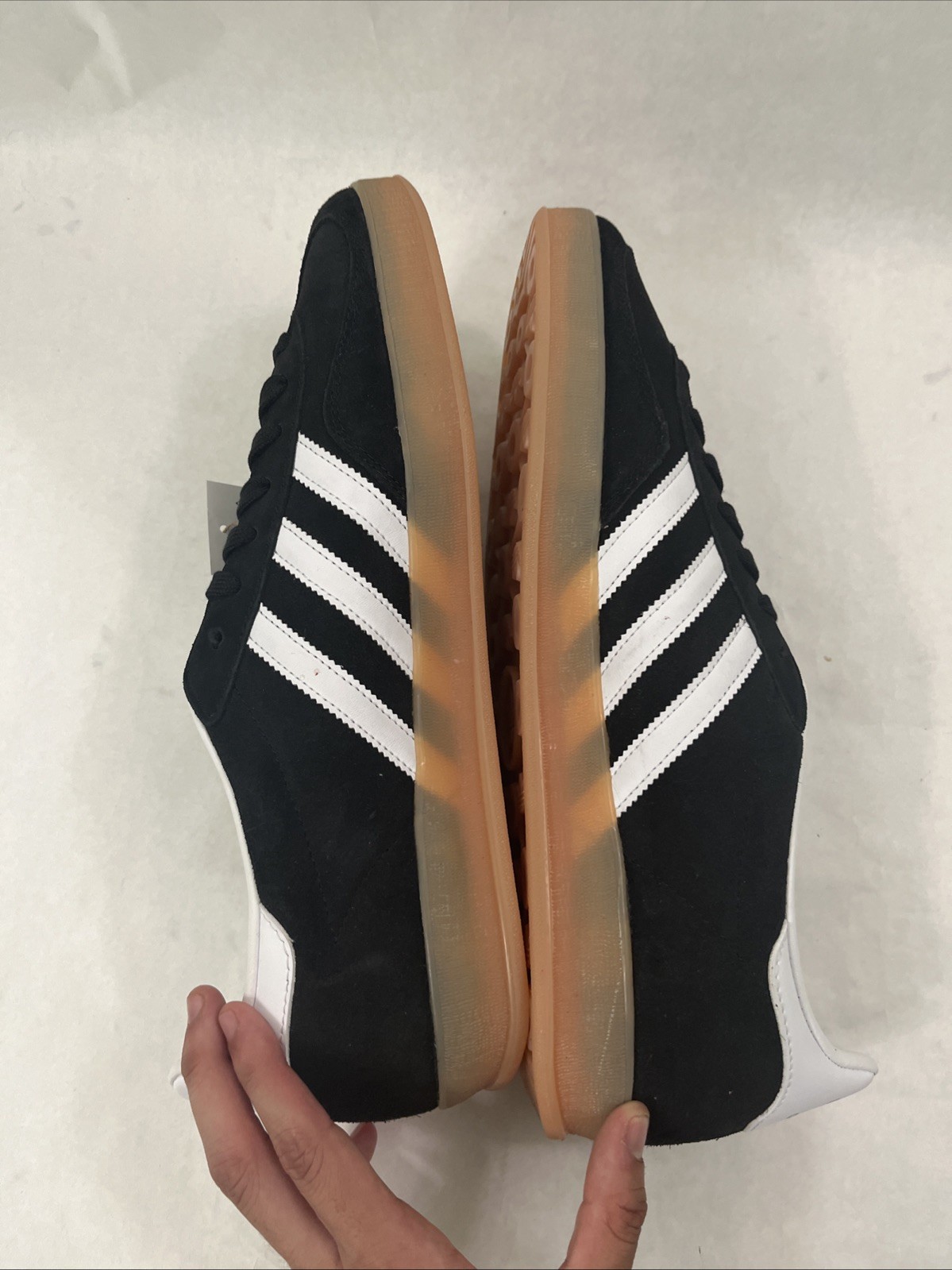 Men’s Adidas Gazelle Indoor Black Gum Athletic Casual Shoes / H06259 / Size 13