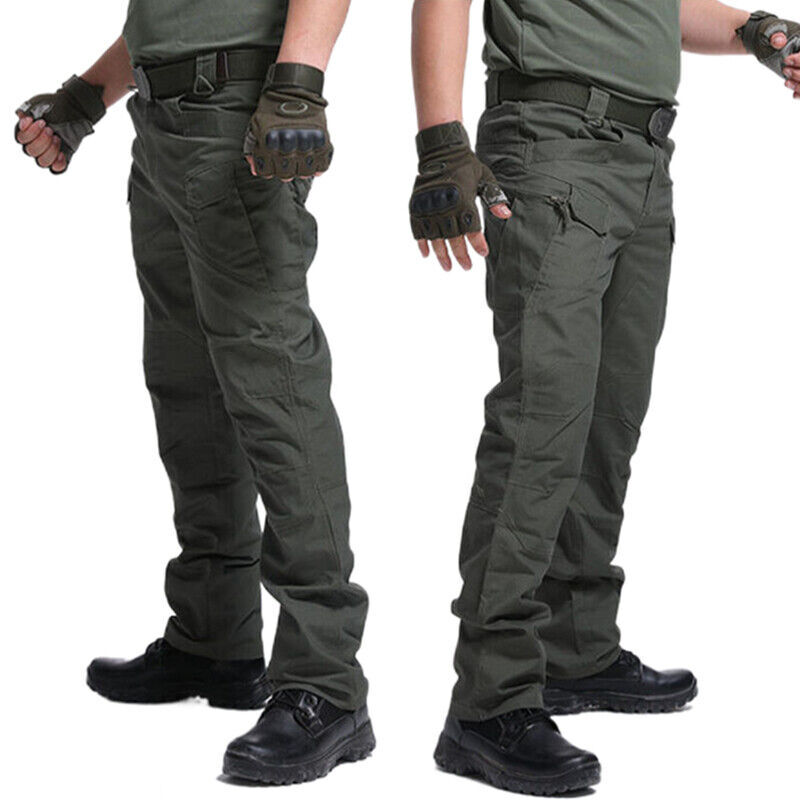Mens Cargo Pants Tactical Waterproof Work Outdoor Hiking Combat Trousers USA