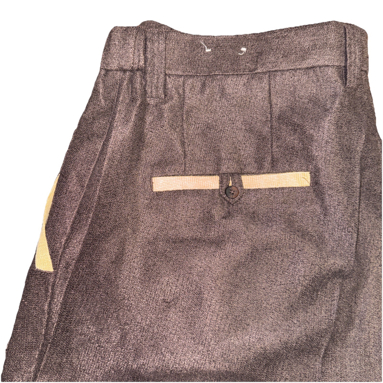 Stacy Adam’s Brown Dress Pants / Tan Accents / Size 42 Polyester Rayon Blend