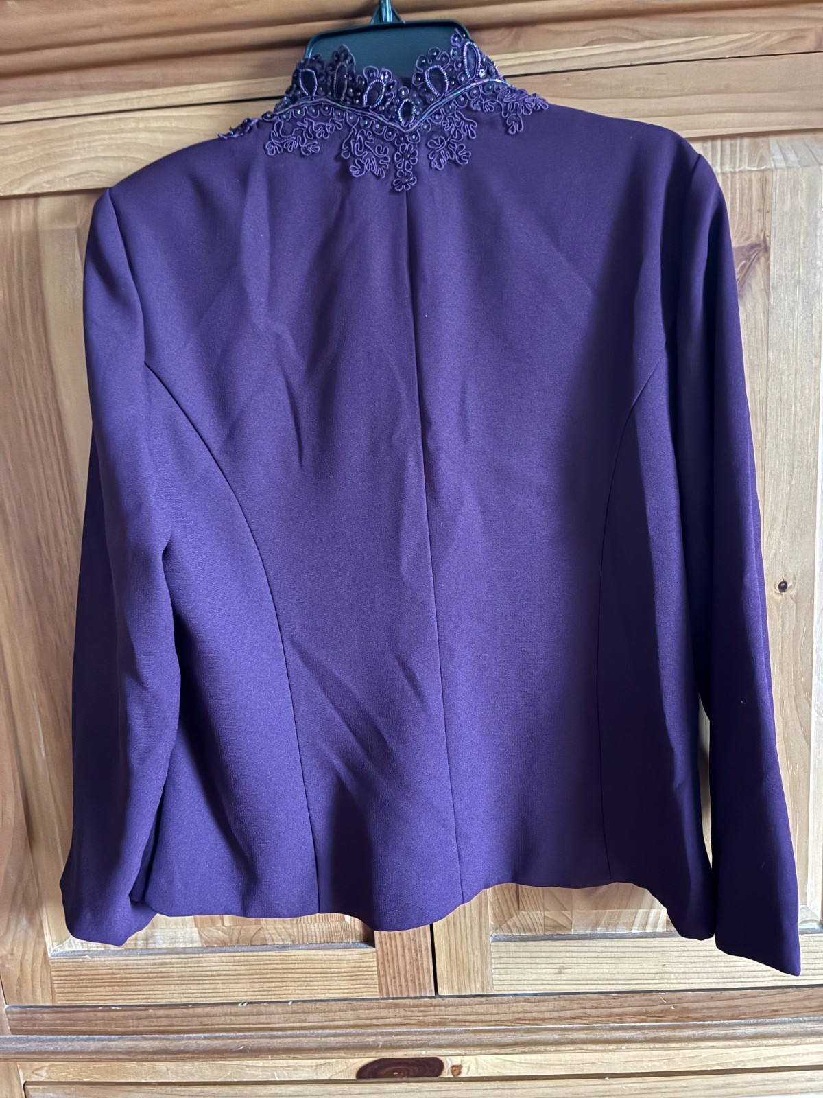 Karen Miller Purple Jacket Embellished Size 14 Long Sleeve
