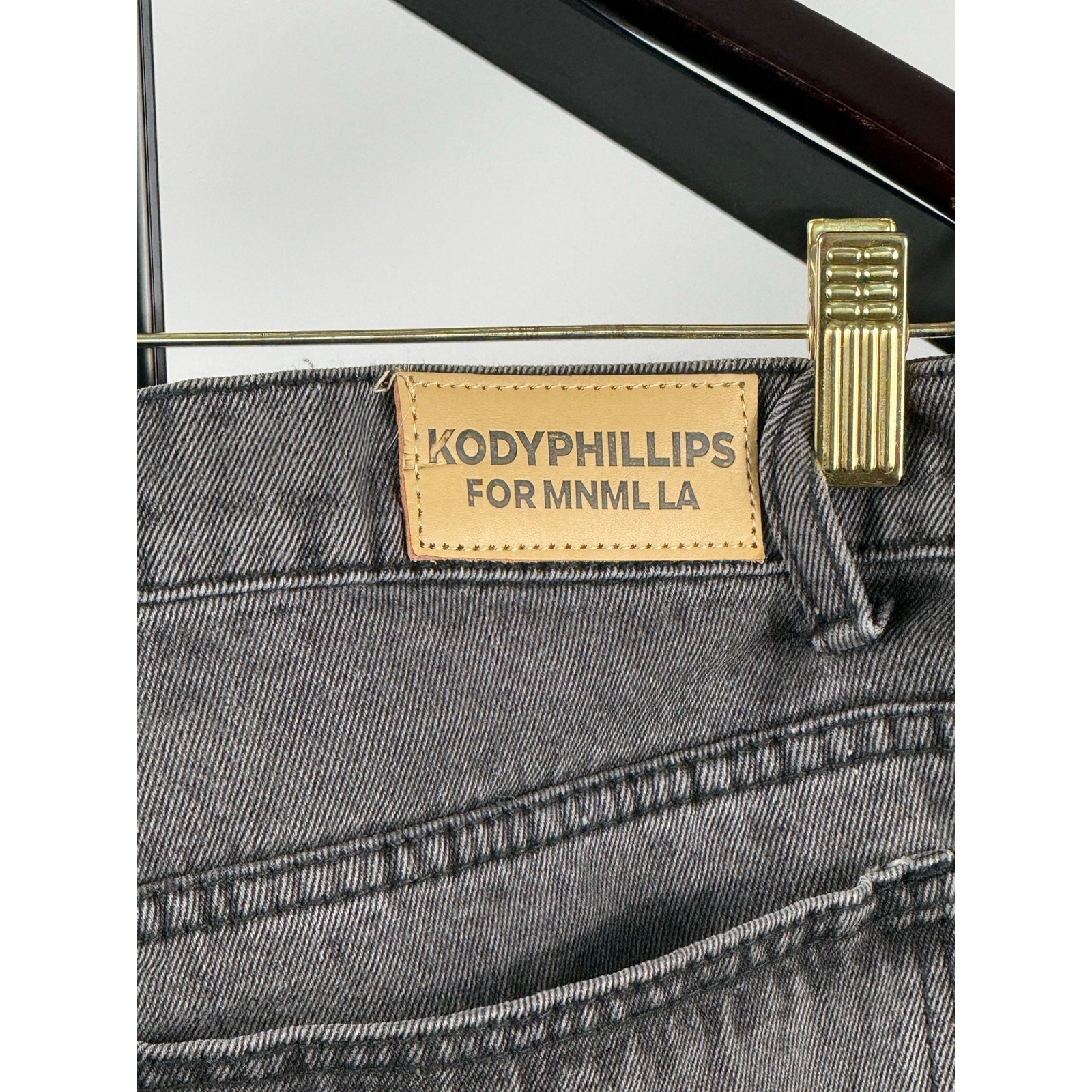 Kody Phillips MNML LA Utility Cargo Jeans Men’s Size 34 Deconstructed Gray Black
