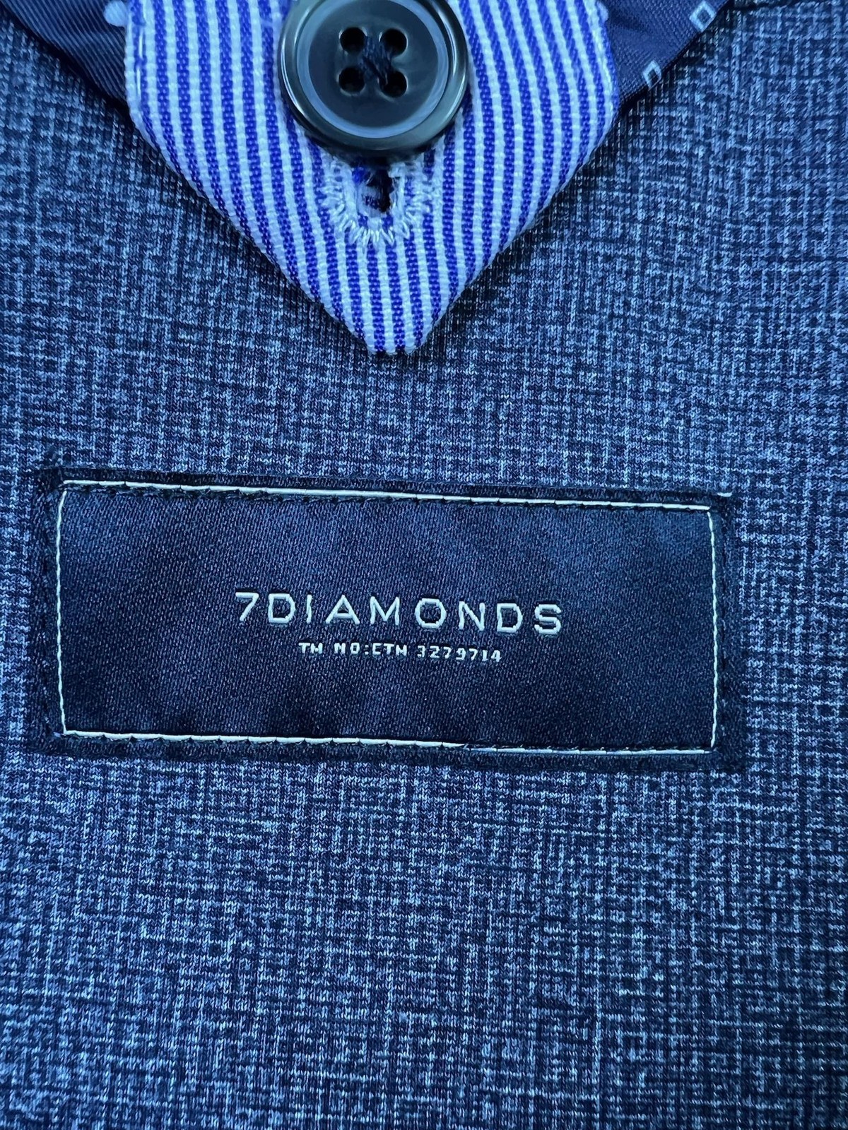 7 Diamonds Blazer Mens XL Blue Jersey Knit Stretch Sport Coat 2 Button Glenn