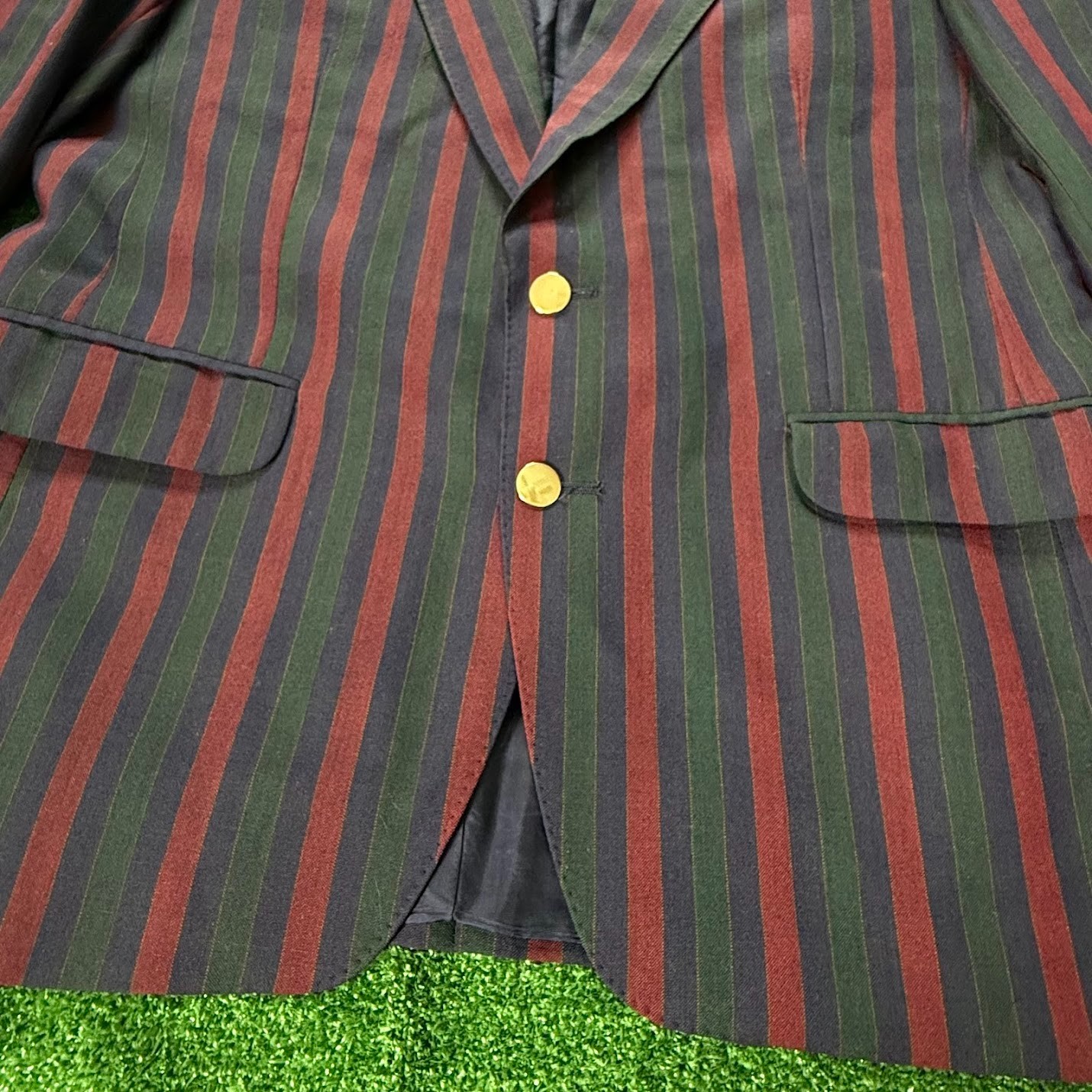 Vintage Brook Taverner Boating Regatta Blazer 40R Striped Wool Ivy Style Navy