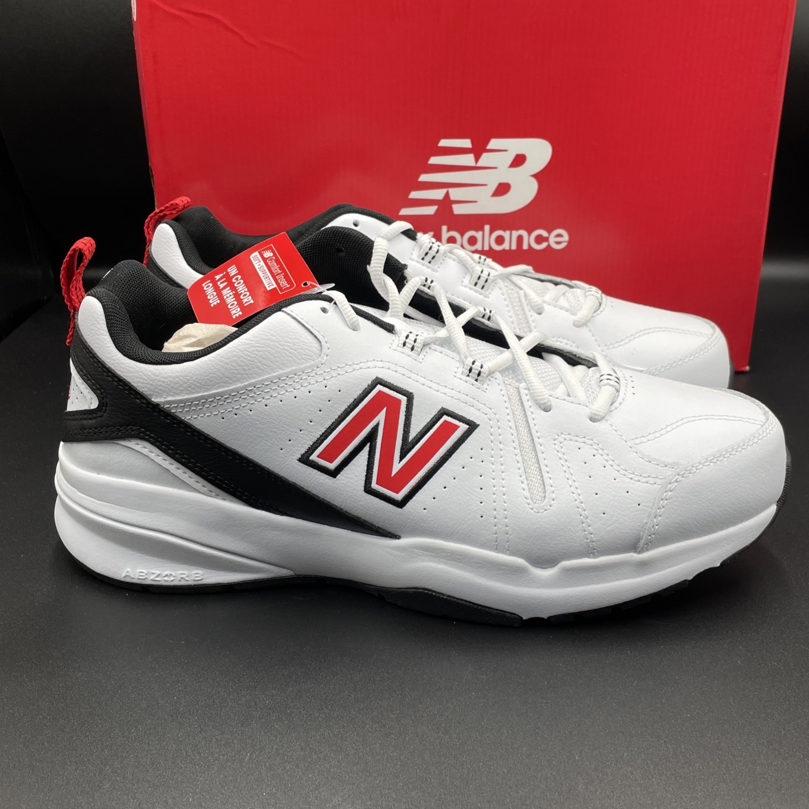 New Balance MX608v5 Sneakers Men’s Size 10.5 4E Wide White / Red MX608WN5