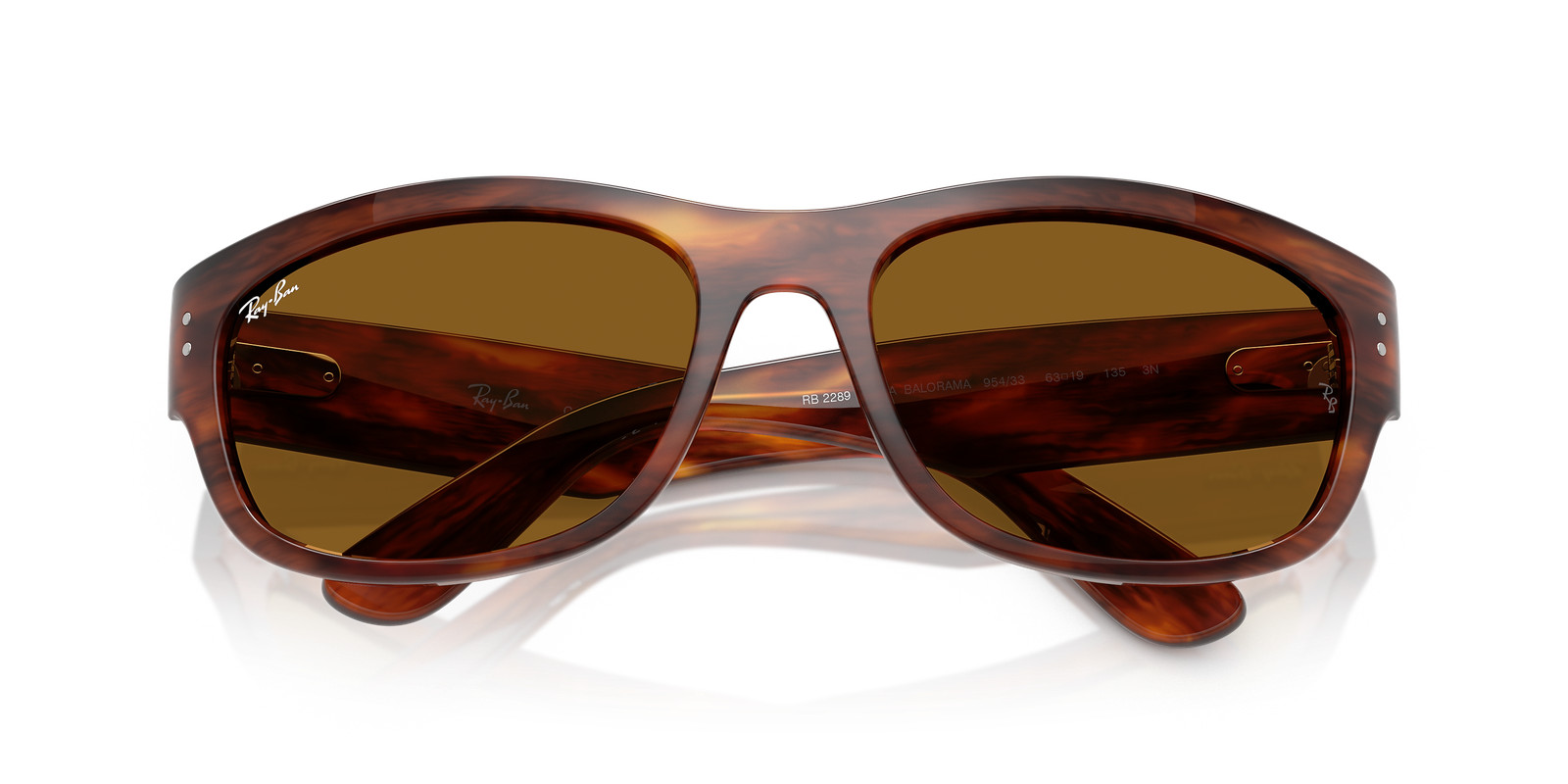 Ray-Ban Mega Balorama Striped Havana/Brown 60 mm Sunglasses RB2289 954/33 60