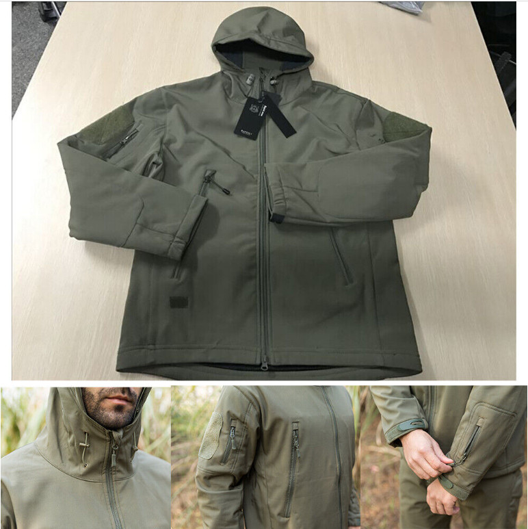 Tactical Jacket Mens Waterproof Military Coat Soft Shell Work Windbreaker Jacket