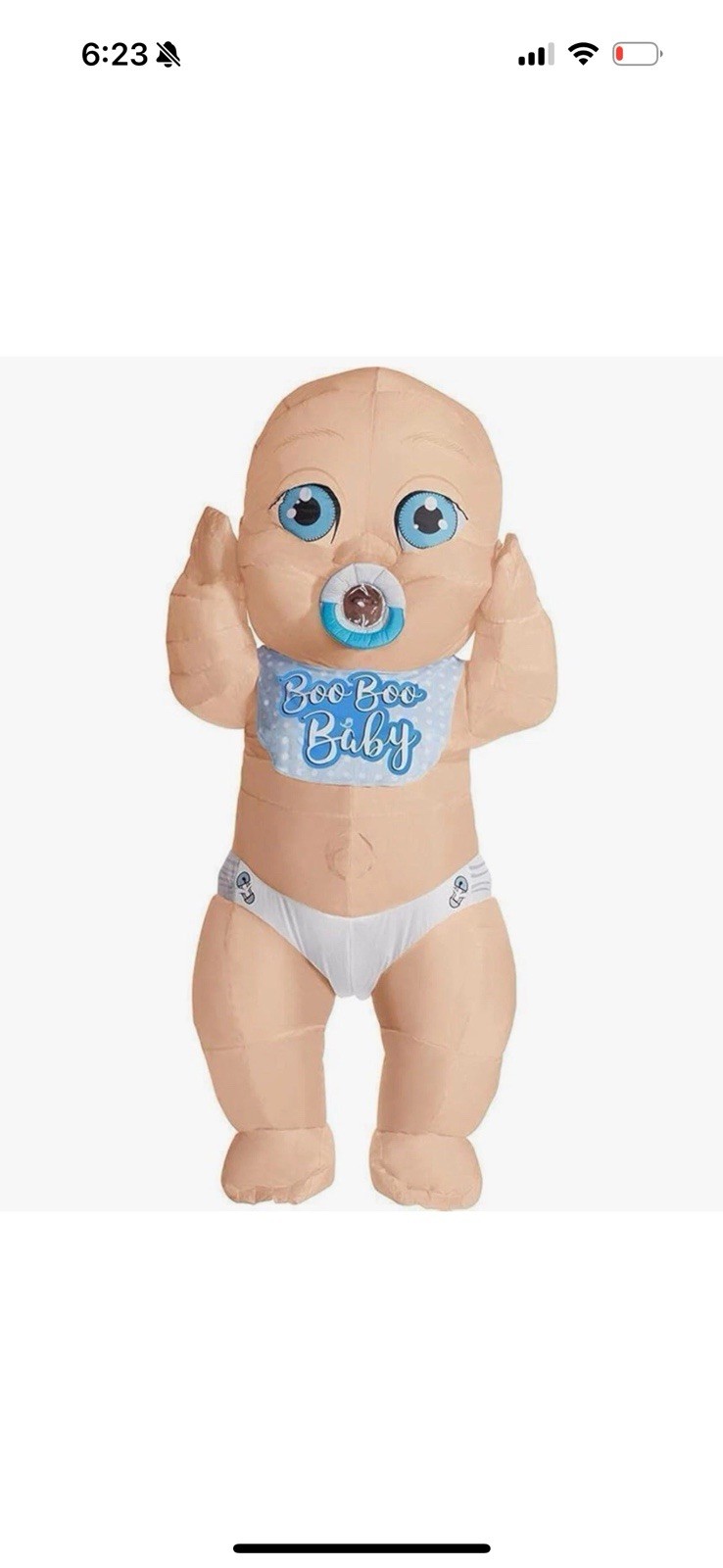 Adult Inflatable Boo Boo Baby Costume gender reveal boy blue shower new mom