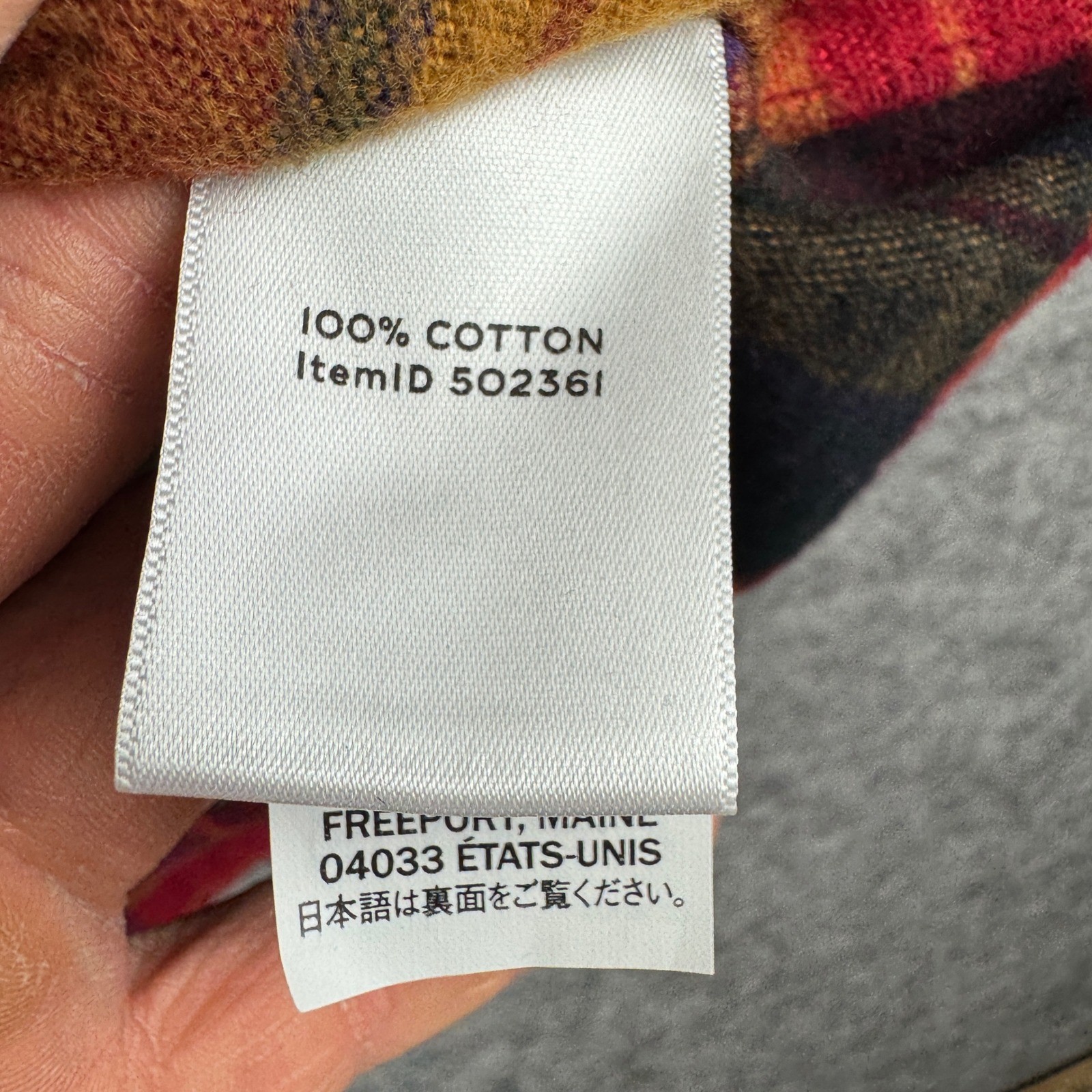 LL Bean Signature Archive Chamois Cloth Shirt XL Red Orange Plaid 502361