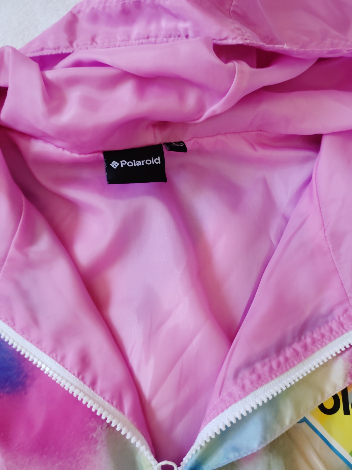 Womens Polaroid Windbreaker Pullover Jacket Tie Dye Retro Style L