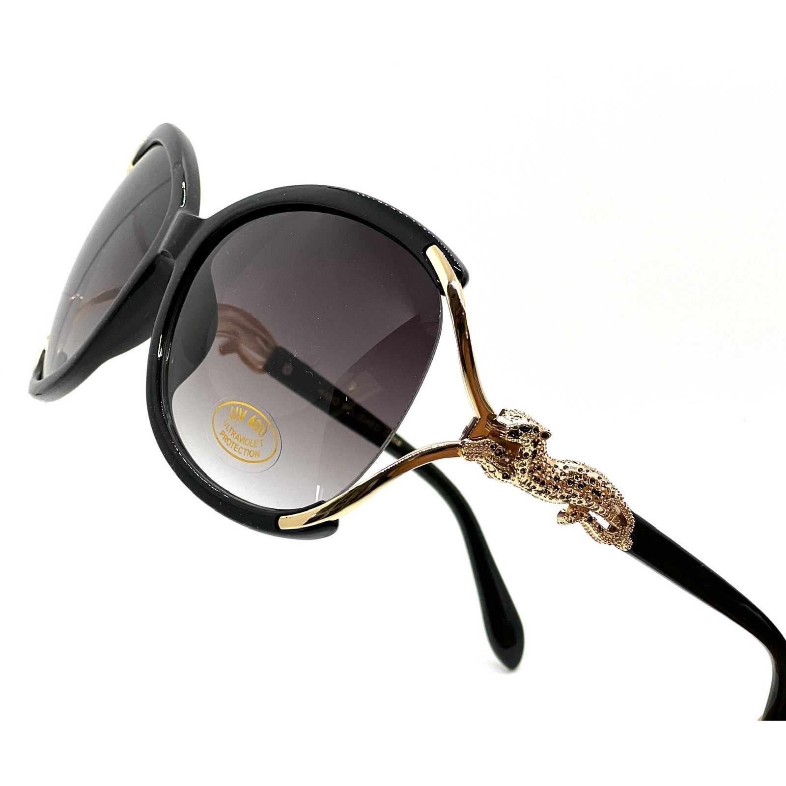 Cat Eye Sunglasses Women’s Black Gold Leopard Animal Chic Shades Driving UV400