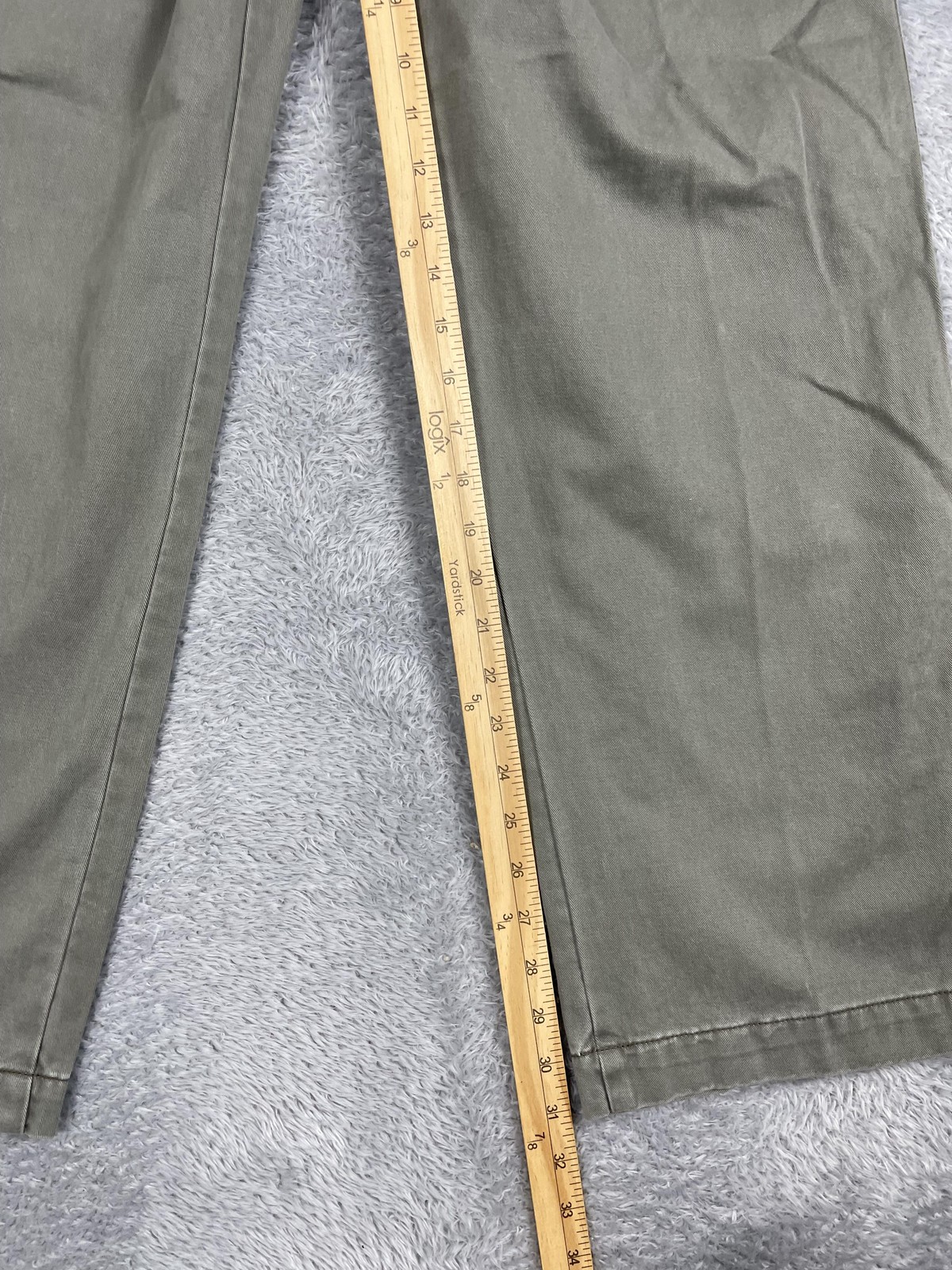 Eddie Bauer Pants Mens 36×32* Artichoke Green Relaxed Fit Pleated Khaki Chino