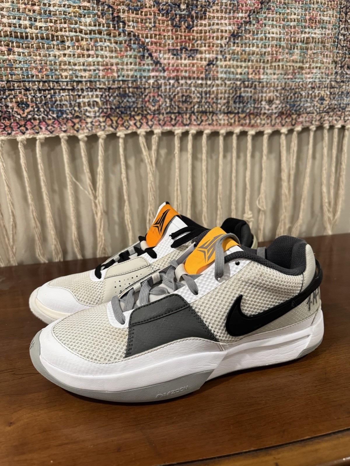 Nike Ja 1 Mens Low Top Lace-Up Mesh Sneakers Light Smoke Grey DR8785-100