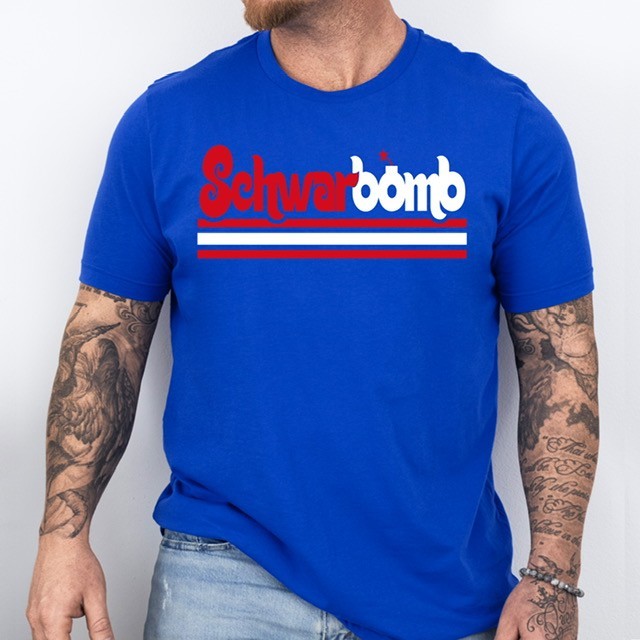 SCHWARBOMB | Philadelphia Baseball themed Ring Spun Cotton T-Shirt