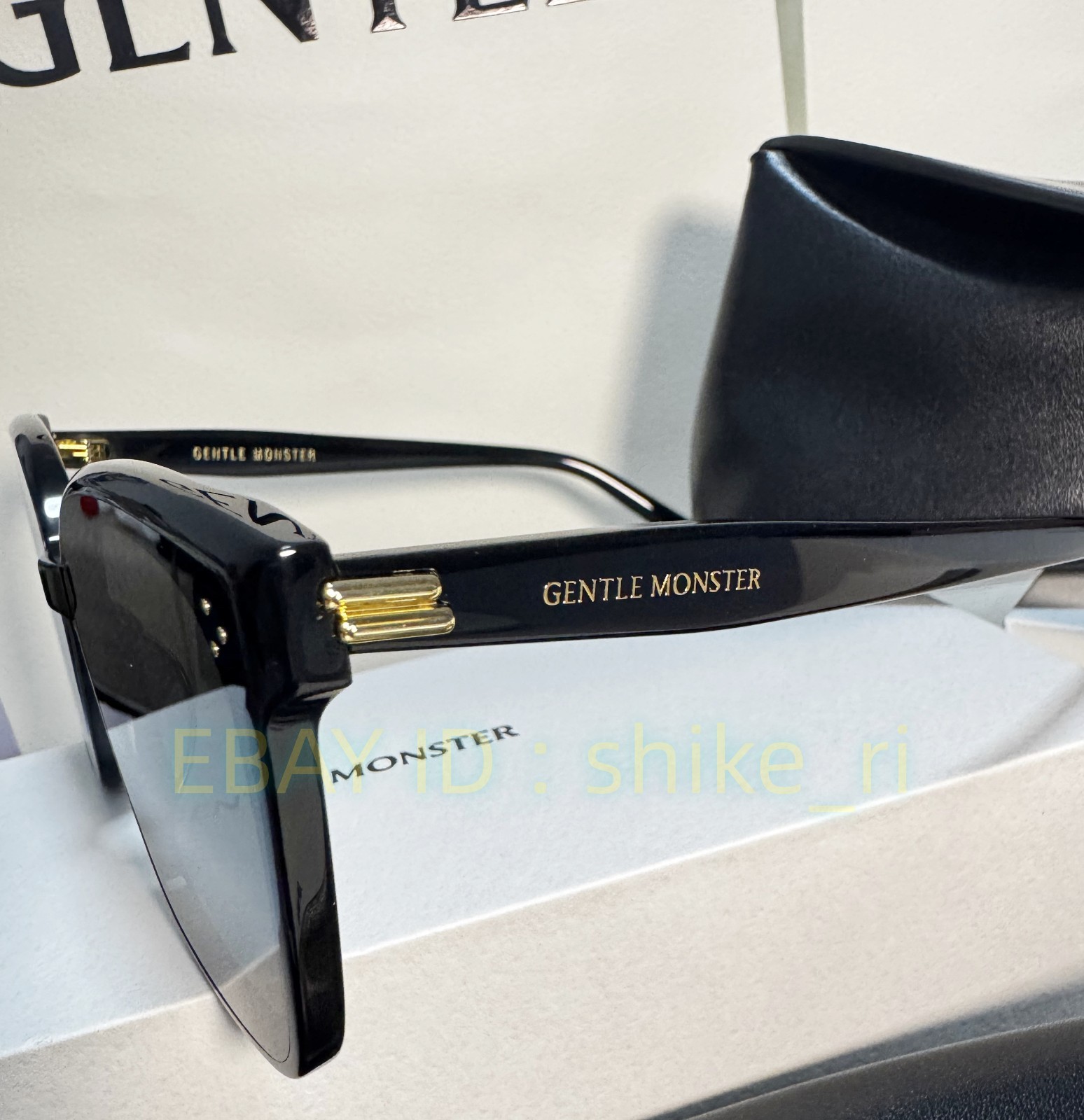GentleMonster New Her 01 Unisex Sunglasses Oversized Black Frame Black Lenses