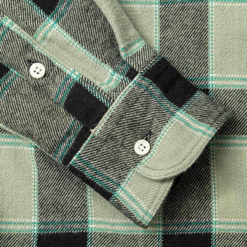 Gitman Vintage $285 Green Brushed Winter Madras 100% Cotton Button Down Shirt M