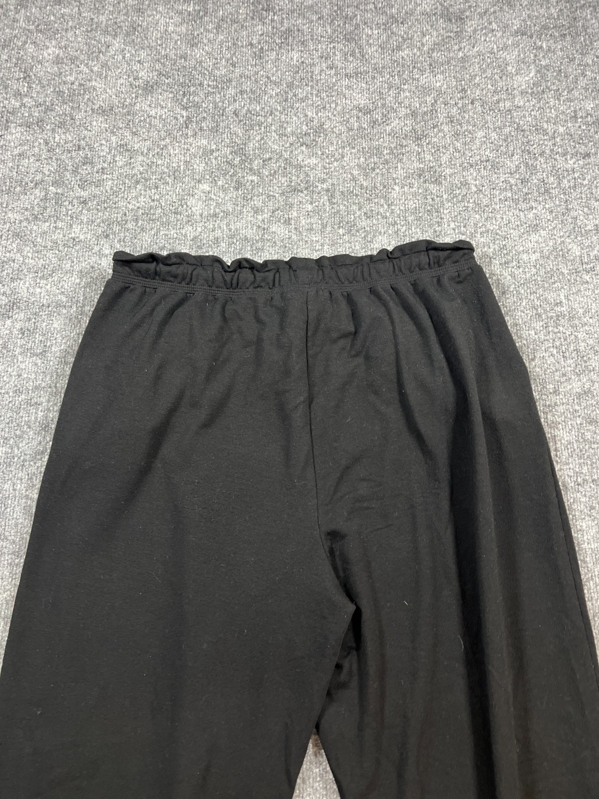 Zoe + Phoebe Wide Leg Pants Womens Large Black Stretch Paperbag Waist Casual