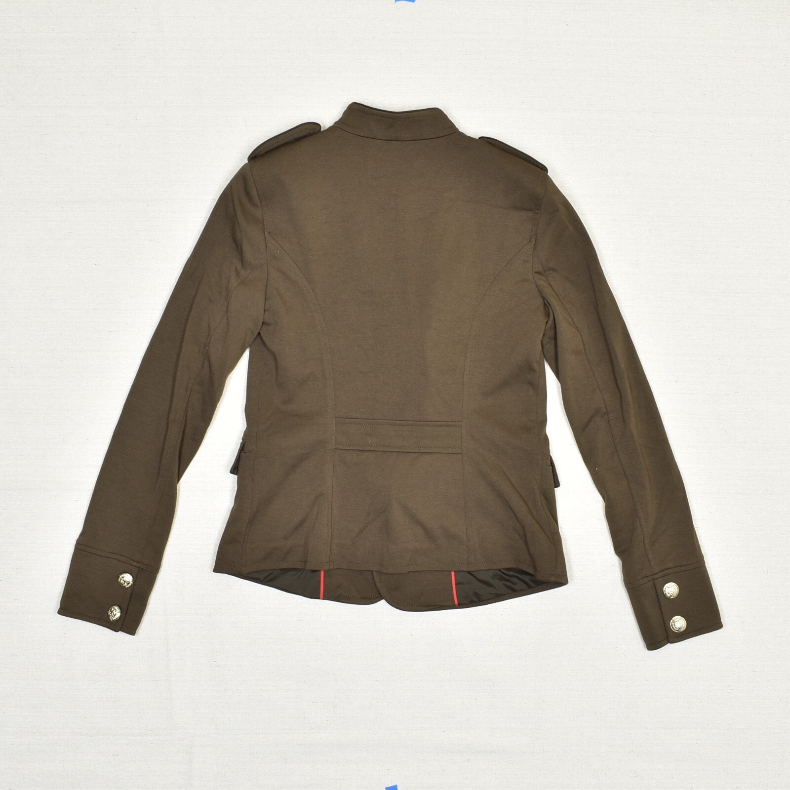 Tommy Hilfiger Women Double Breasted Blazer Jacket Solid Polyester Brown Size 0