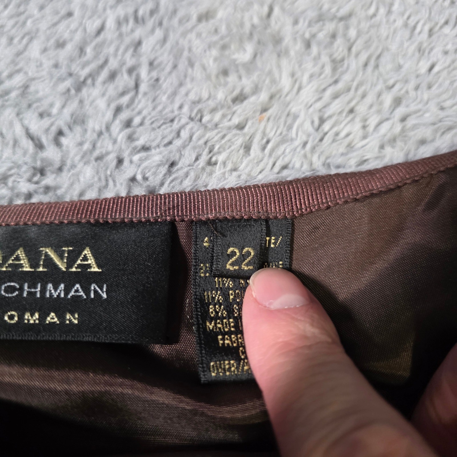 Dana Buchman Women 22 Maxi Skirt Brown Paisley Wool Silk Blend DBLU4400 New