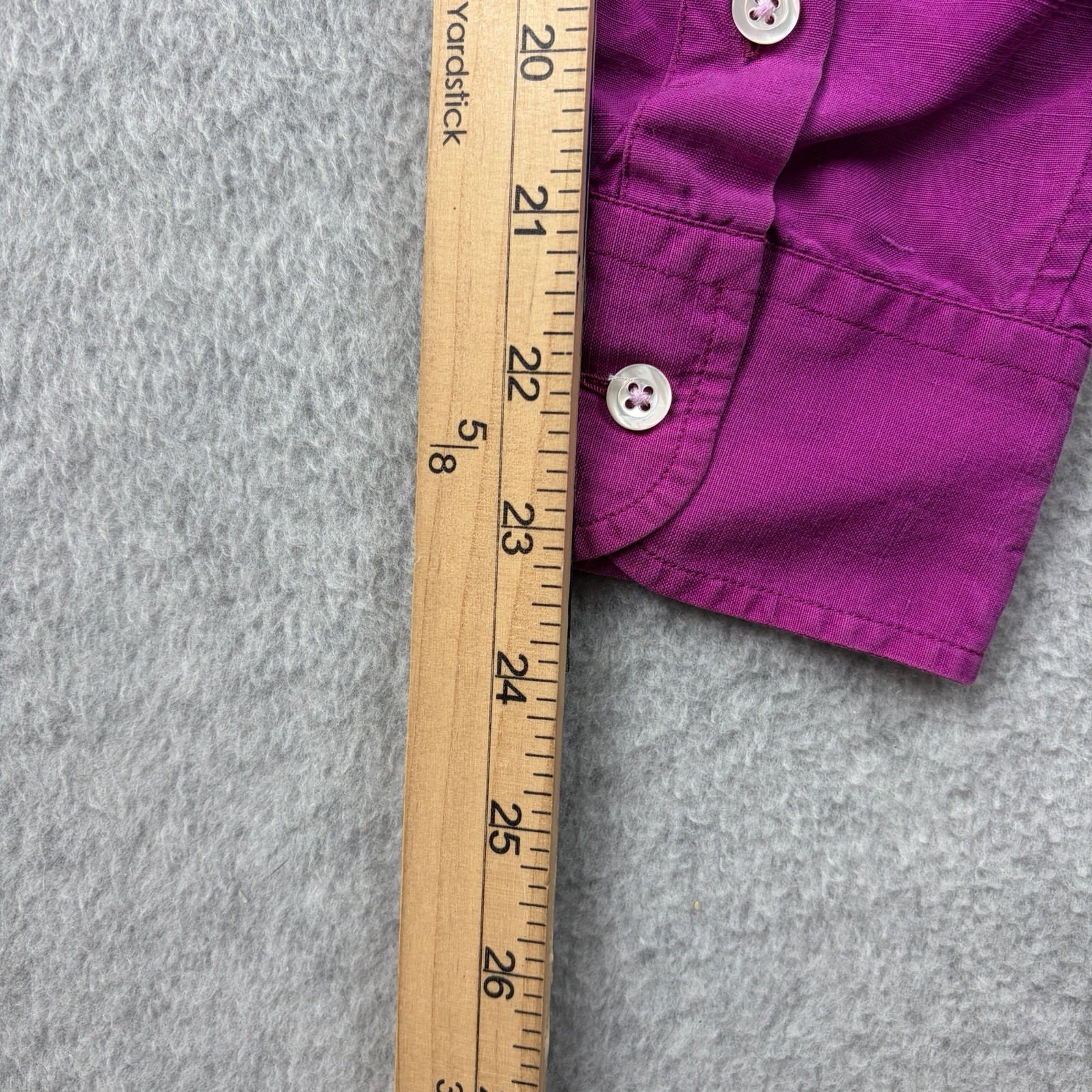 Ralph Lauren Purple Label Button Up Shirt Mens Medium Magenta 100% Silk Italy