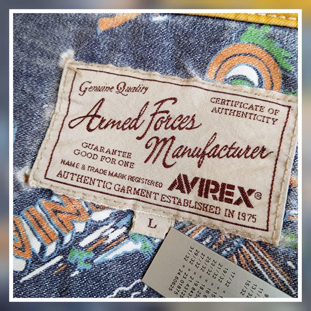 AVIREX Jacket Blouson Coat Men Size L Yellow Vintage Genuine