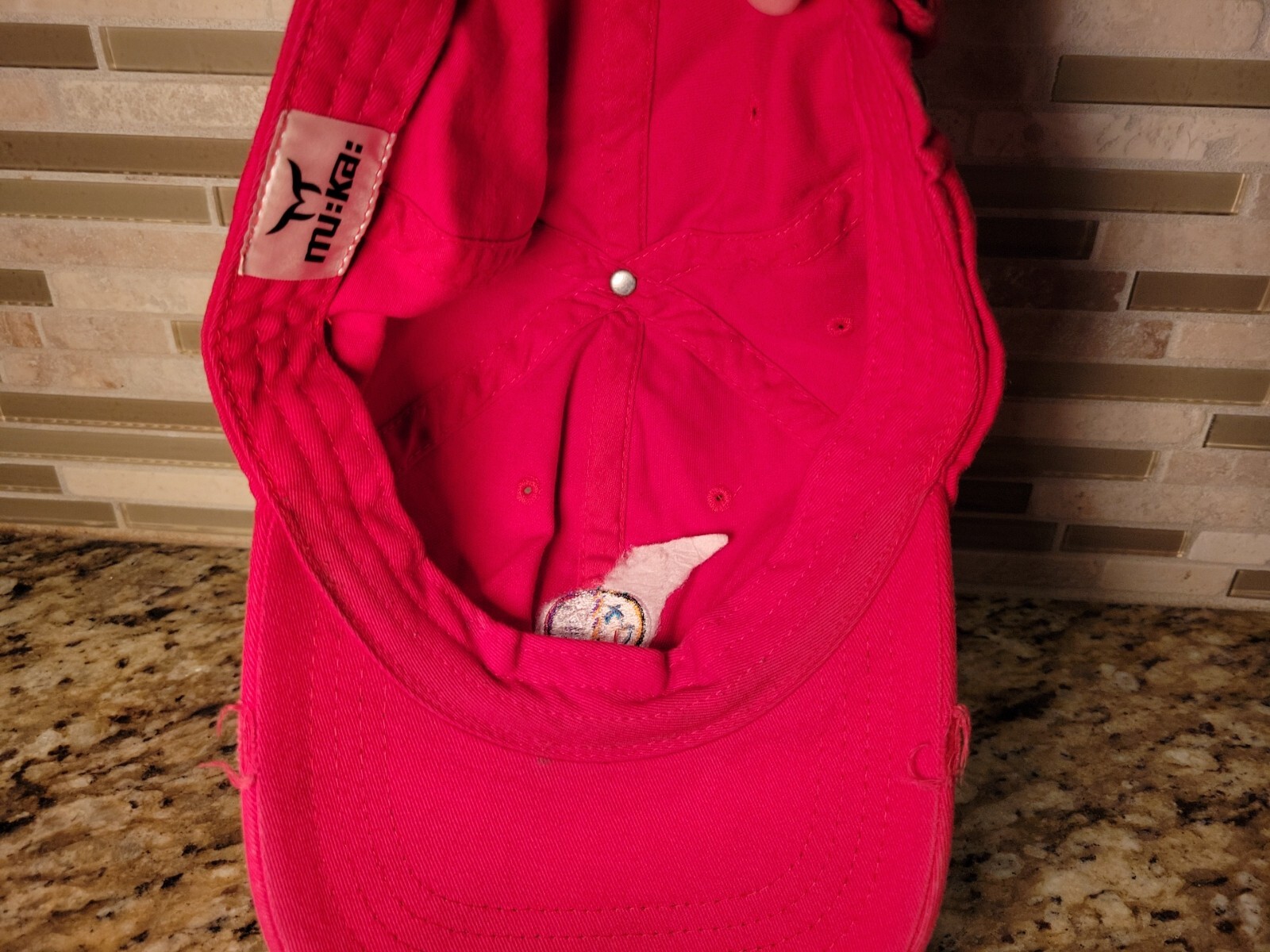 Muka hat Cap Red Adjustable One Size Fits All The Original Brand Distressed