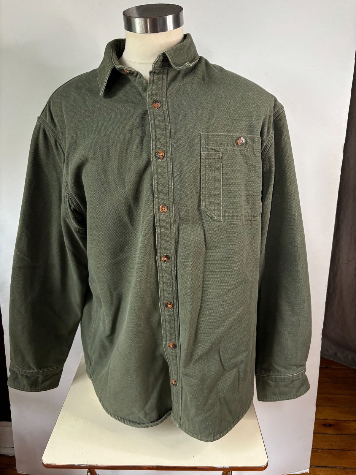Duluth Trading Insulated Fleece Lined Long Sleeve Shirt Chore Jacket Men XLT