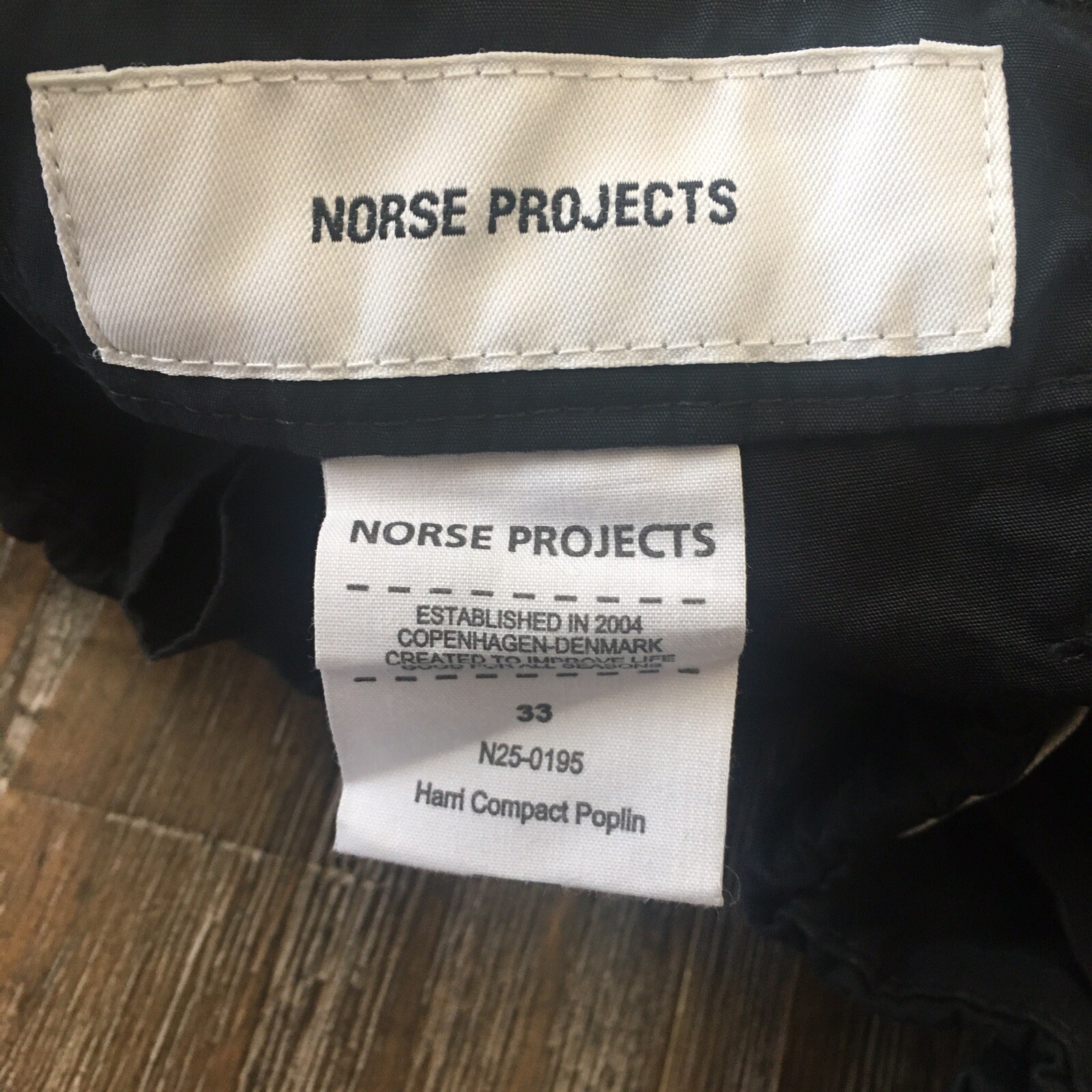 Norse Projects Harri Compact Poplin Black Casual Pants Men’s Size 33 NWT