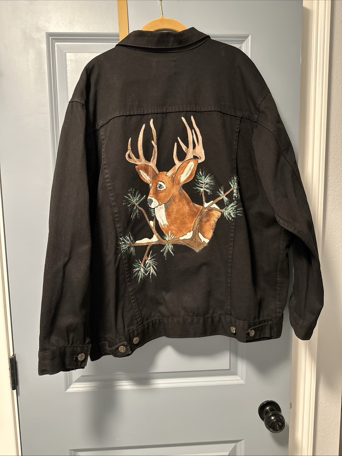 Premier International Dungaree Jacket Button Up Men XL Custom Deer