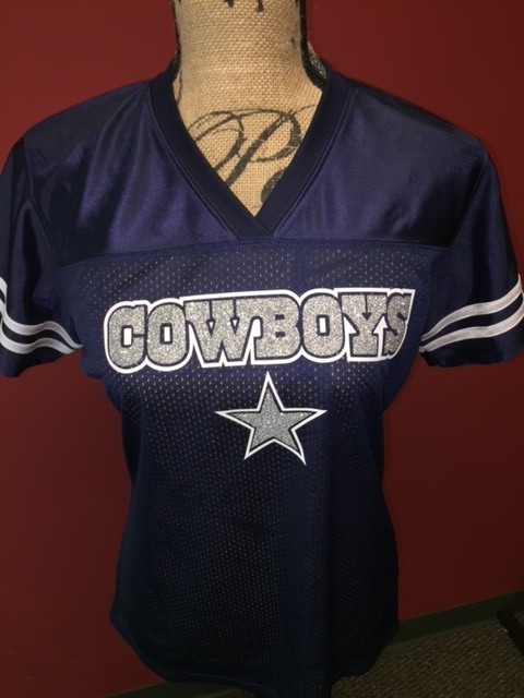 Dallas Cowboys Women’s Glitter Football Jersey