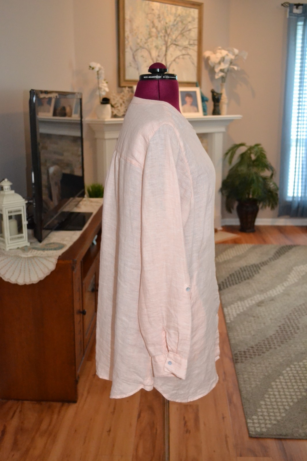 Sigrid Olsen Womens XL Linen Oversized Tunic Pockets Lagenlook Coastal Beachy