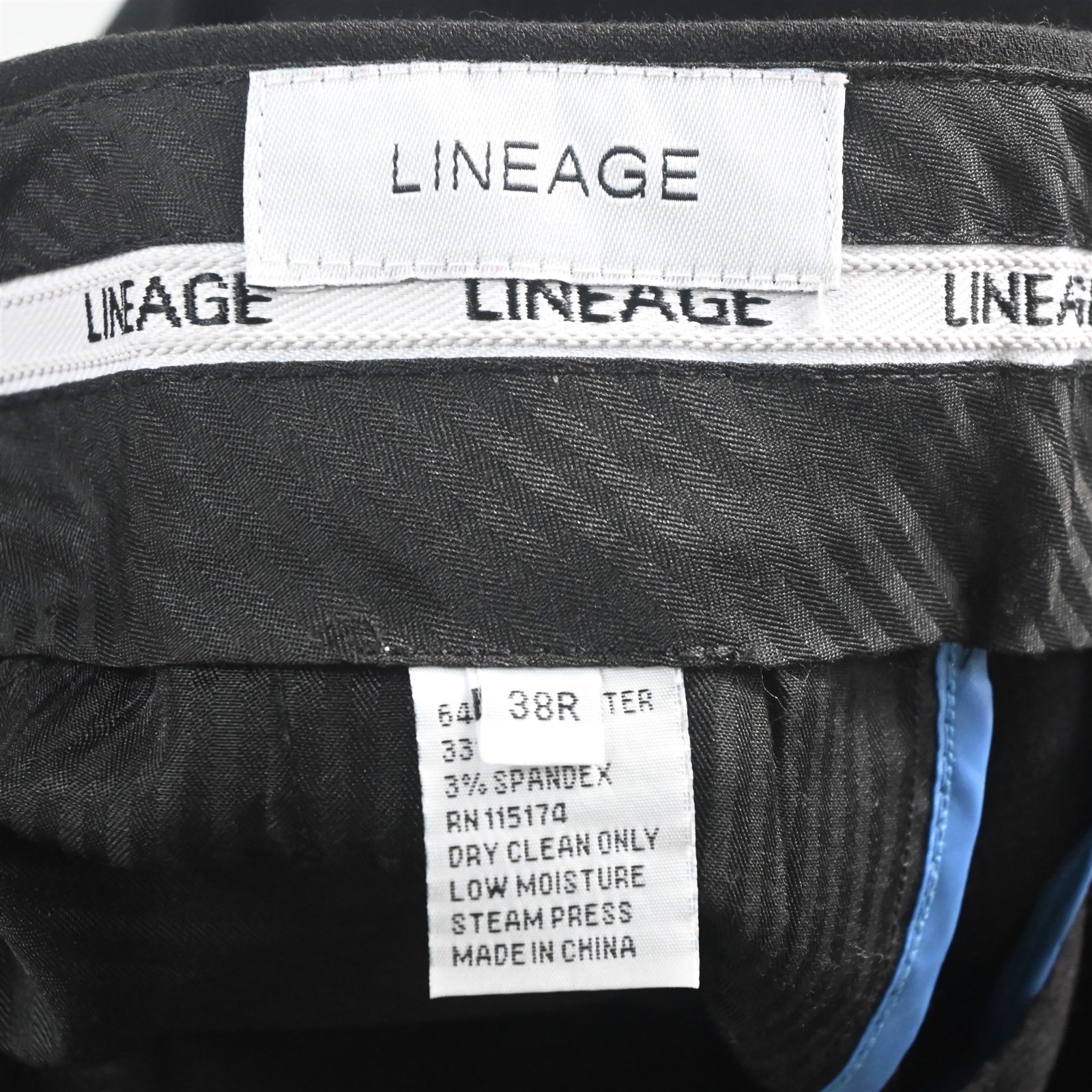 Lineage 44R 36×30 Black Honeycomb Stretc Mens Jacket Pants Suit