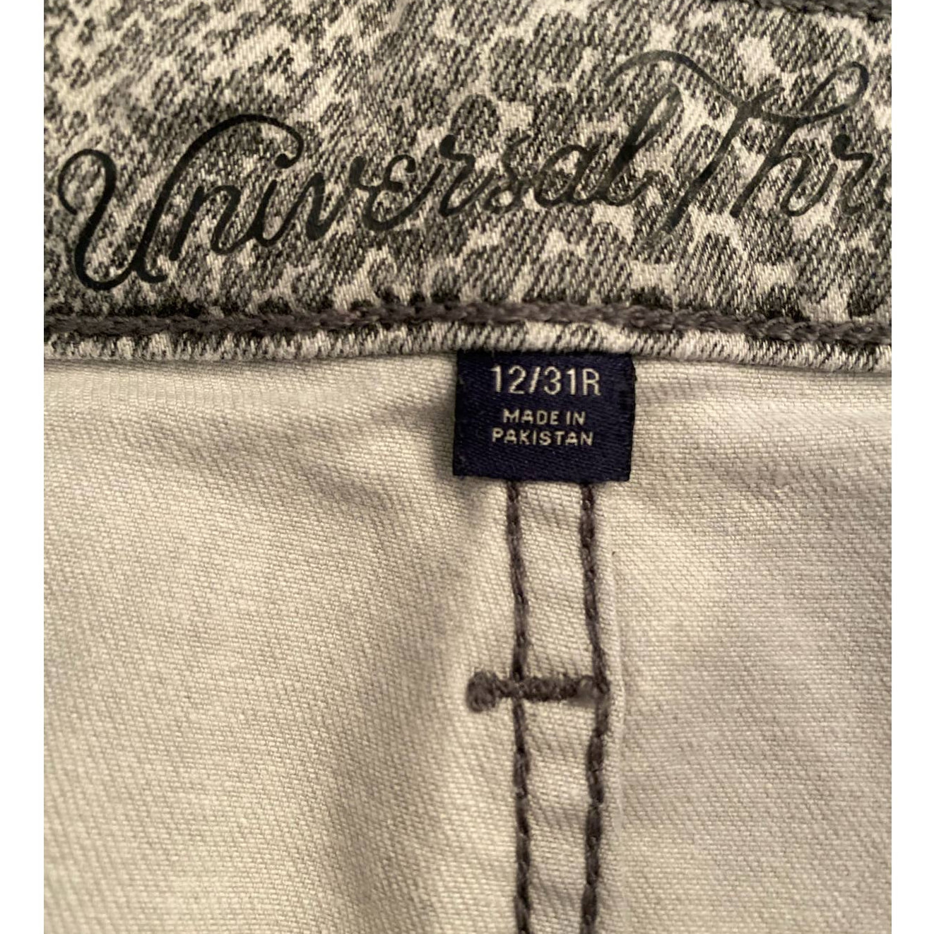 Universal Thread Grey White Snake Pattern Denim Jeans Straight Leg 12