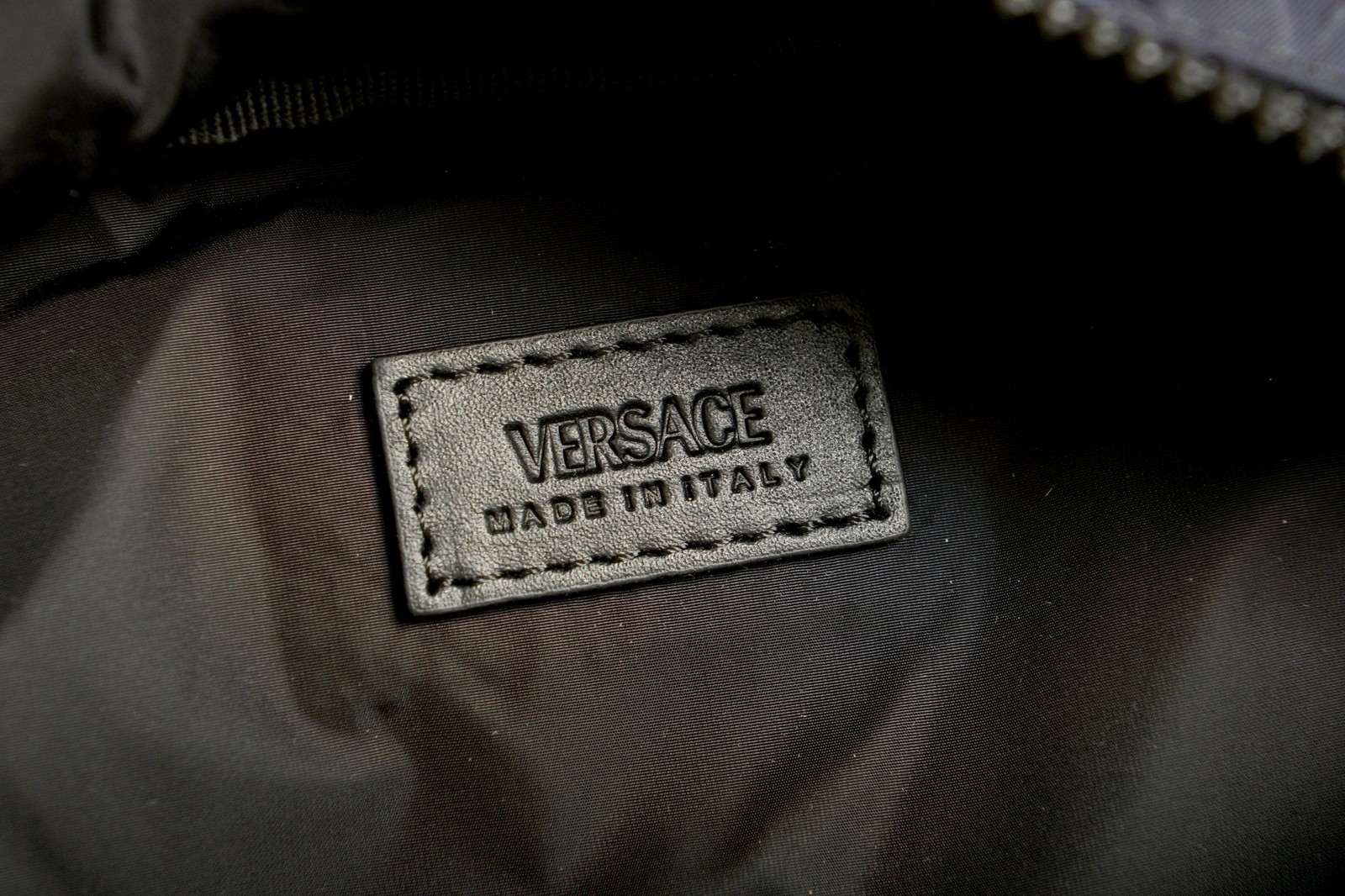 Versace Navy Heritage Print Silver Medusa Fabric & Leather Belt Fanny Pack Bag