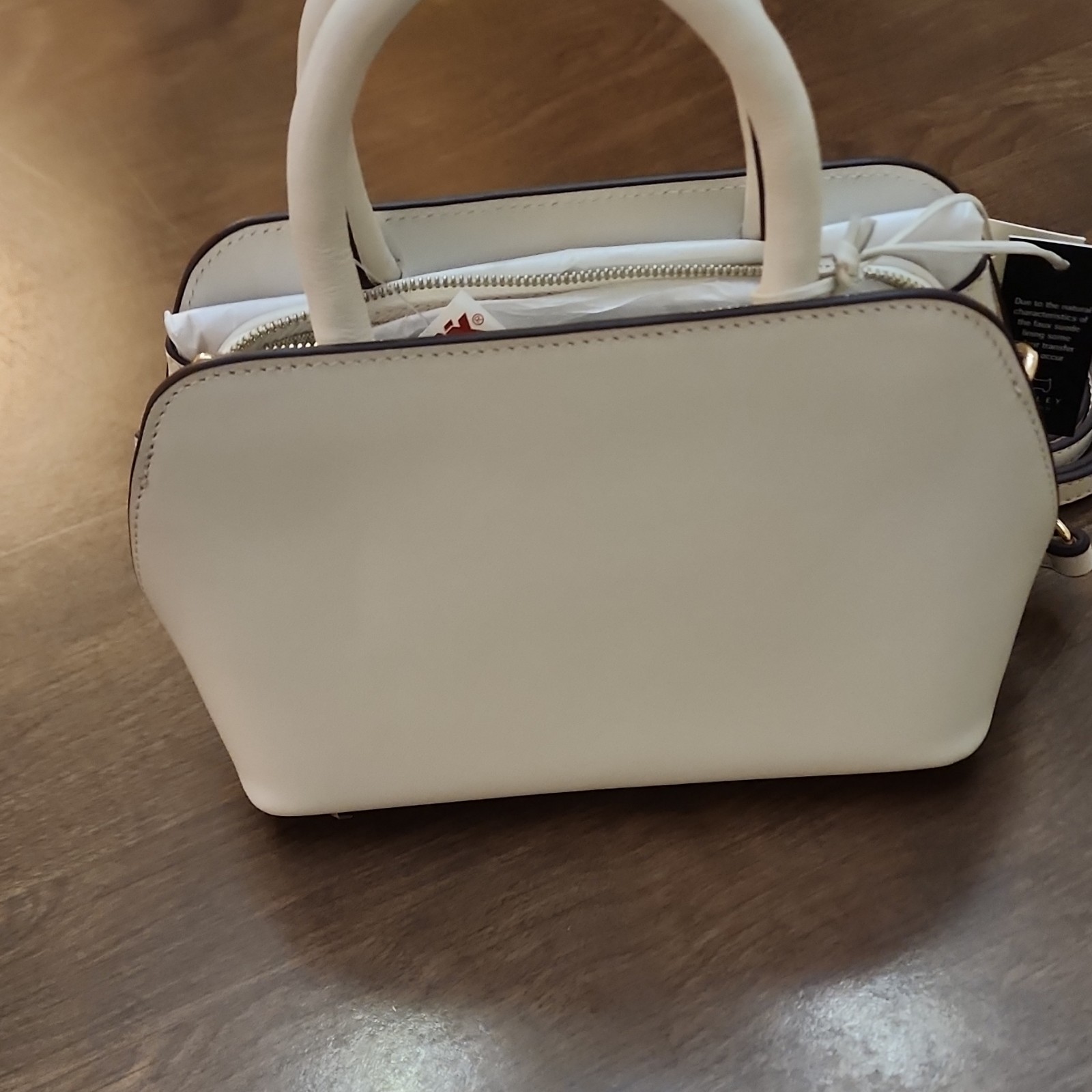 Radley London Valentines Hearts Small Zip Top Grab Satchel White Red Strap