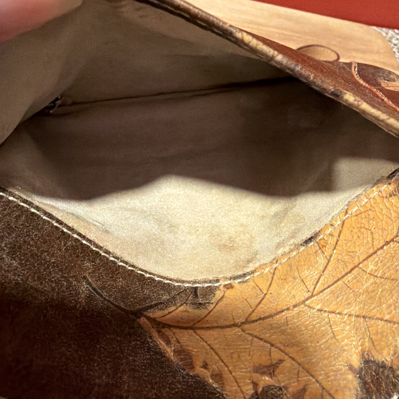 Small Brahmin Crossbody Tan And Brown Oak Leaf