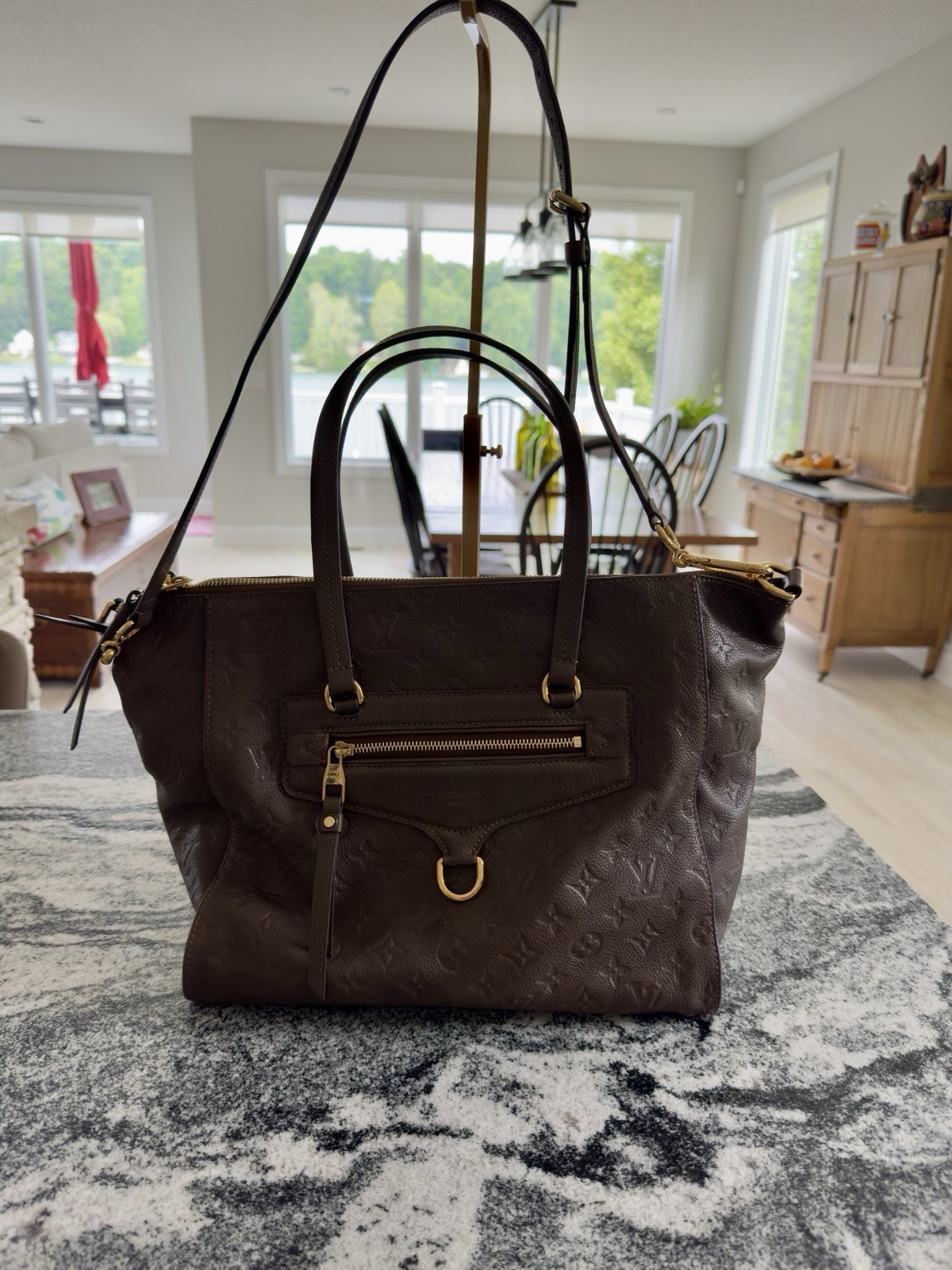 Louis Vuitton Lumineuse PM Empreinte Leather Brown Shoulder Bag COA VG Cond