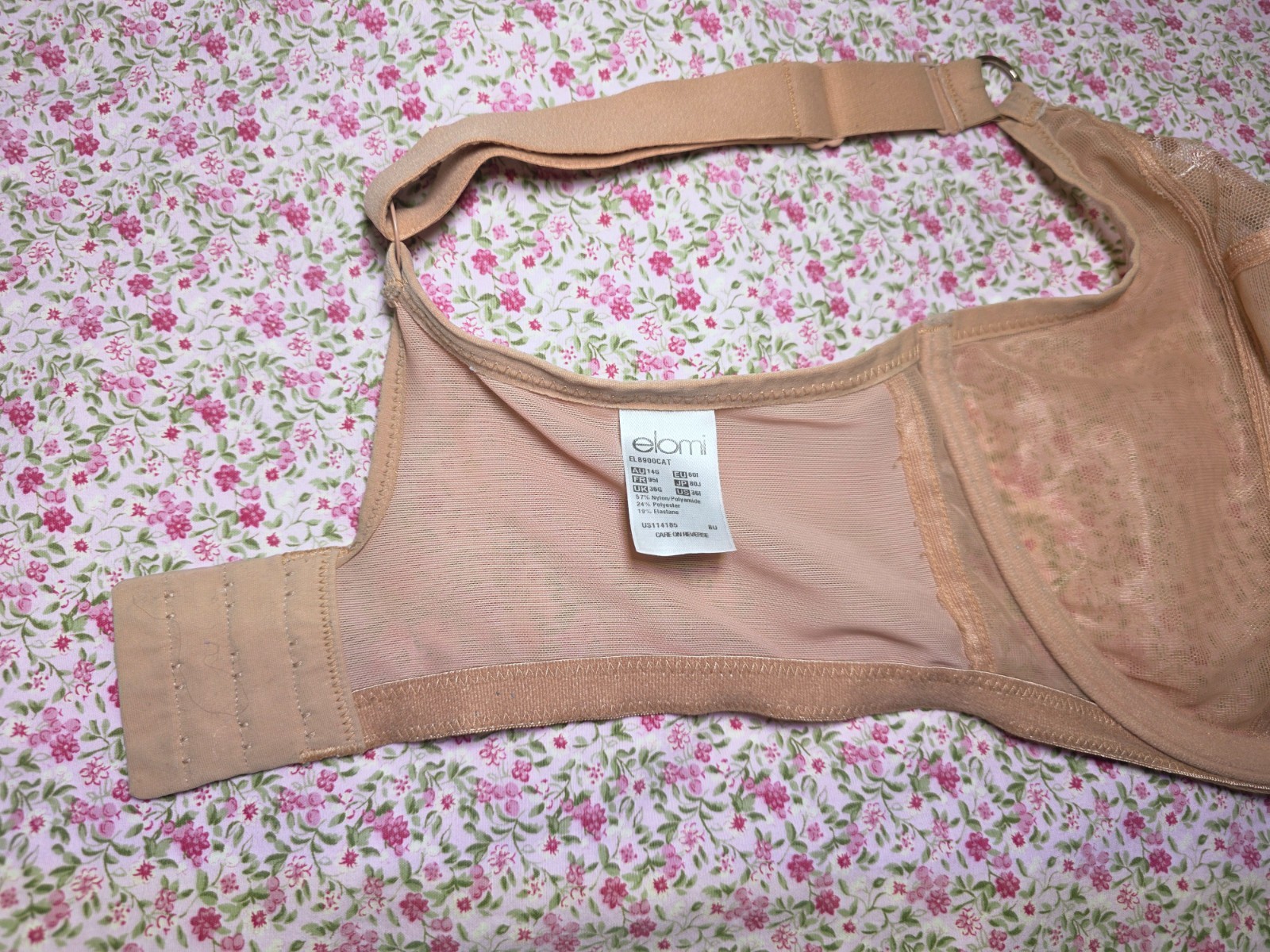 Elomi Matilda Underwire Plunge Bra EL8900 Cafe Au Lait Size UK 36G – US 36I
