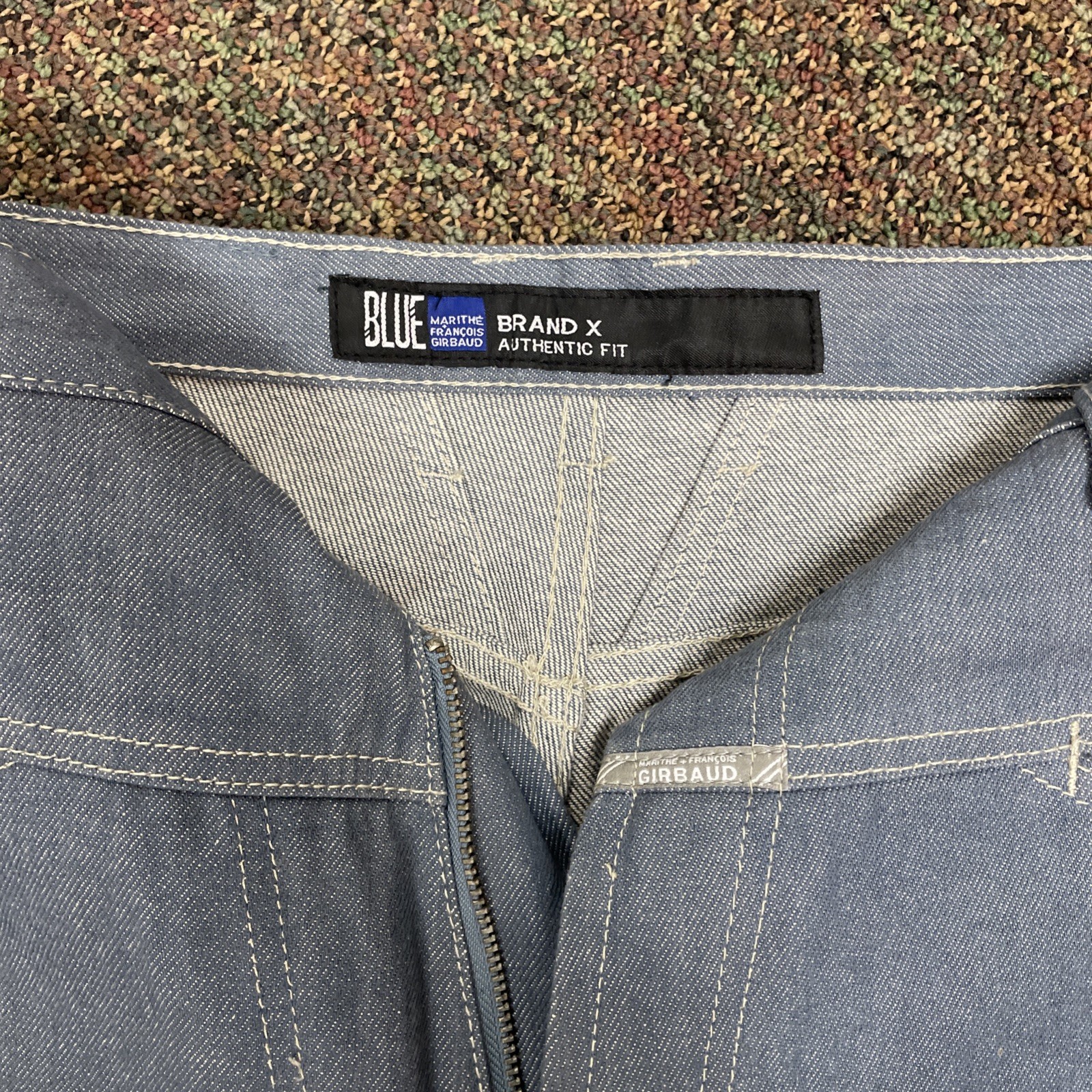 Marithe Francois Girbaud Men 36×31 Baggy Wide Leg Jeans Sky Blue 90s Y2K NWOT