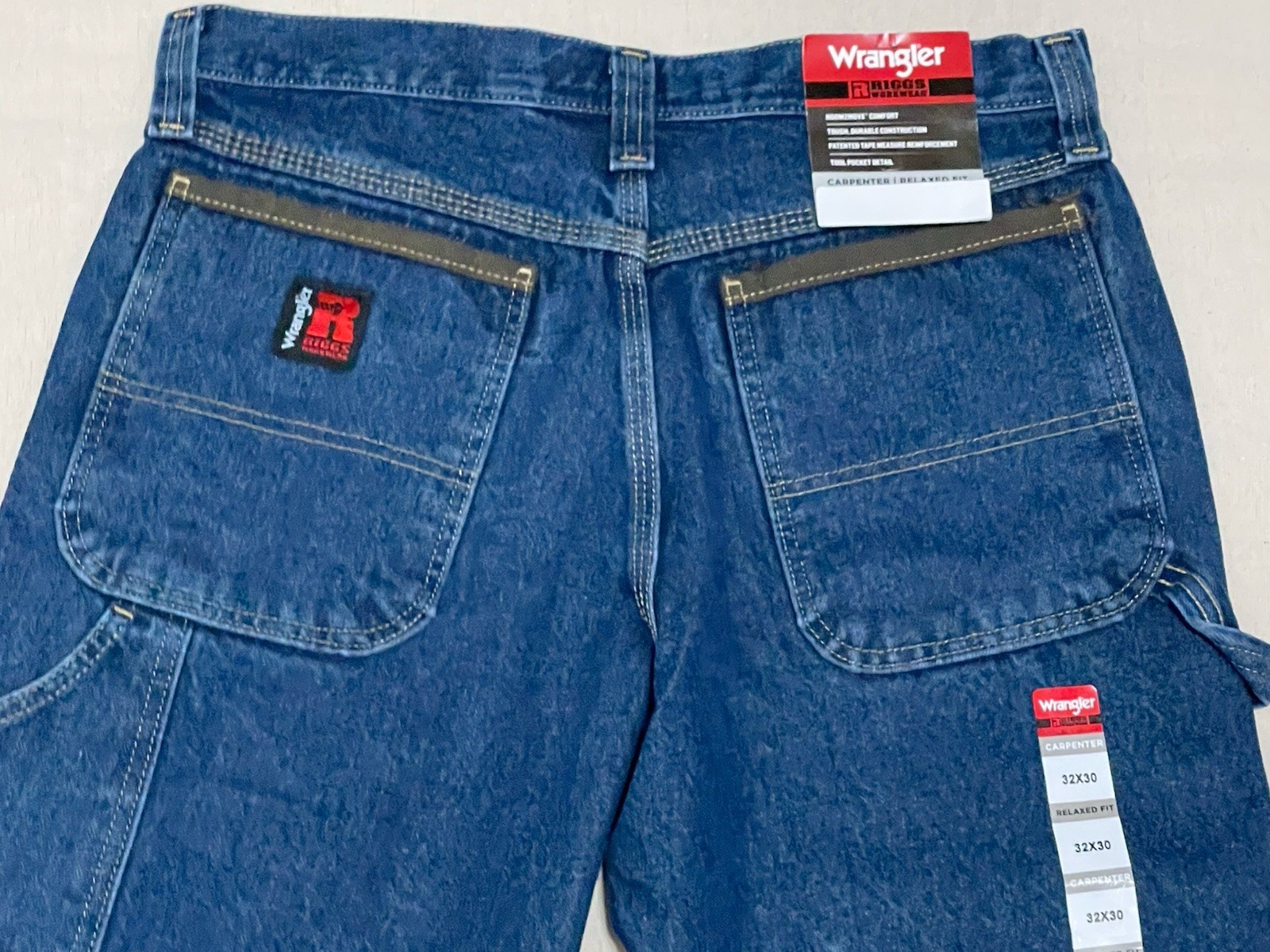 Wrangler Riggs Carpenter Pants Mens 32×30 Blue Workwear Relaxed Fit Utility NWT