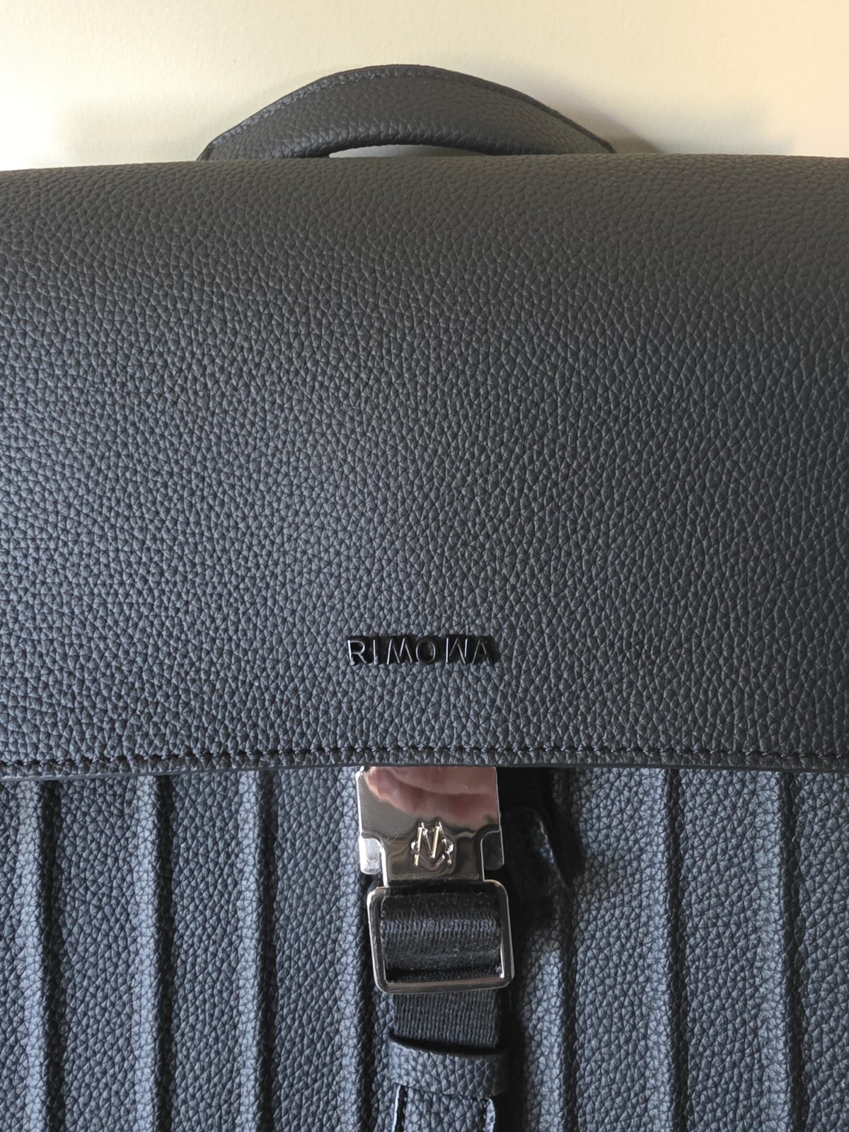 Rimowa Bag – Black Quality Leather Flap Backpack Large – Never Used