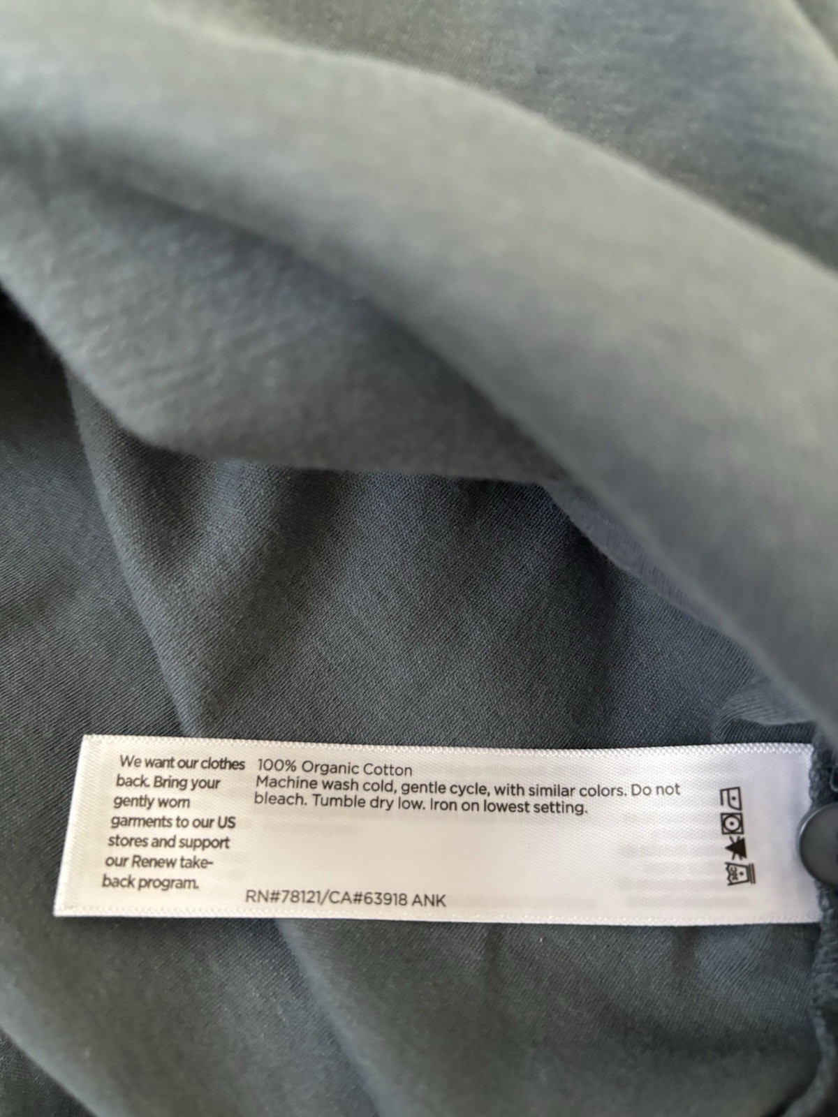 Eileen Fisher Organic Cotton Interlock Notch Collar Sleep Shirt Eucalyptus M NWT