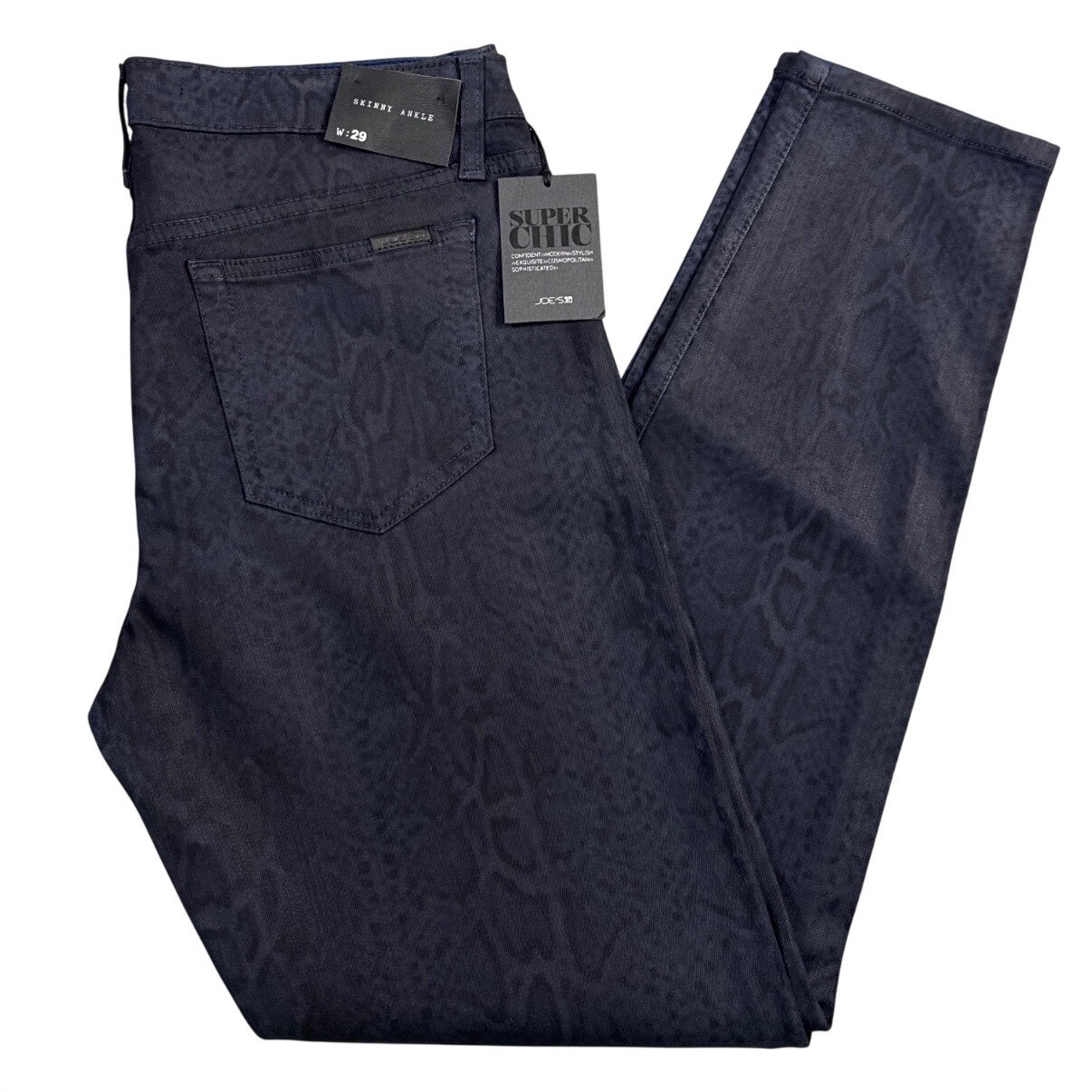 JoeS5B Super Chic Skinny Ankle Denim Pants Midnight Blue W29 Snake Casual Retro