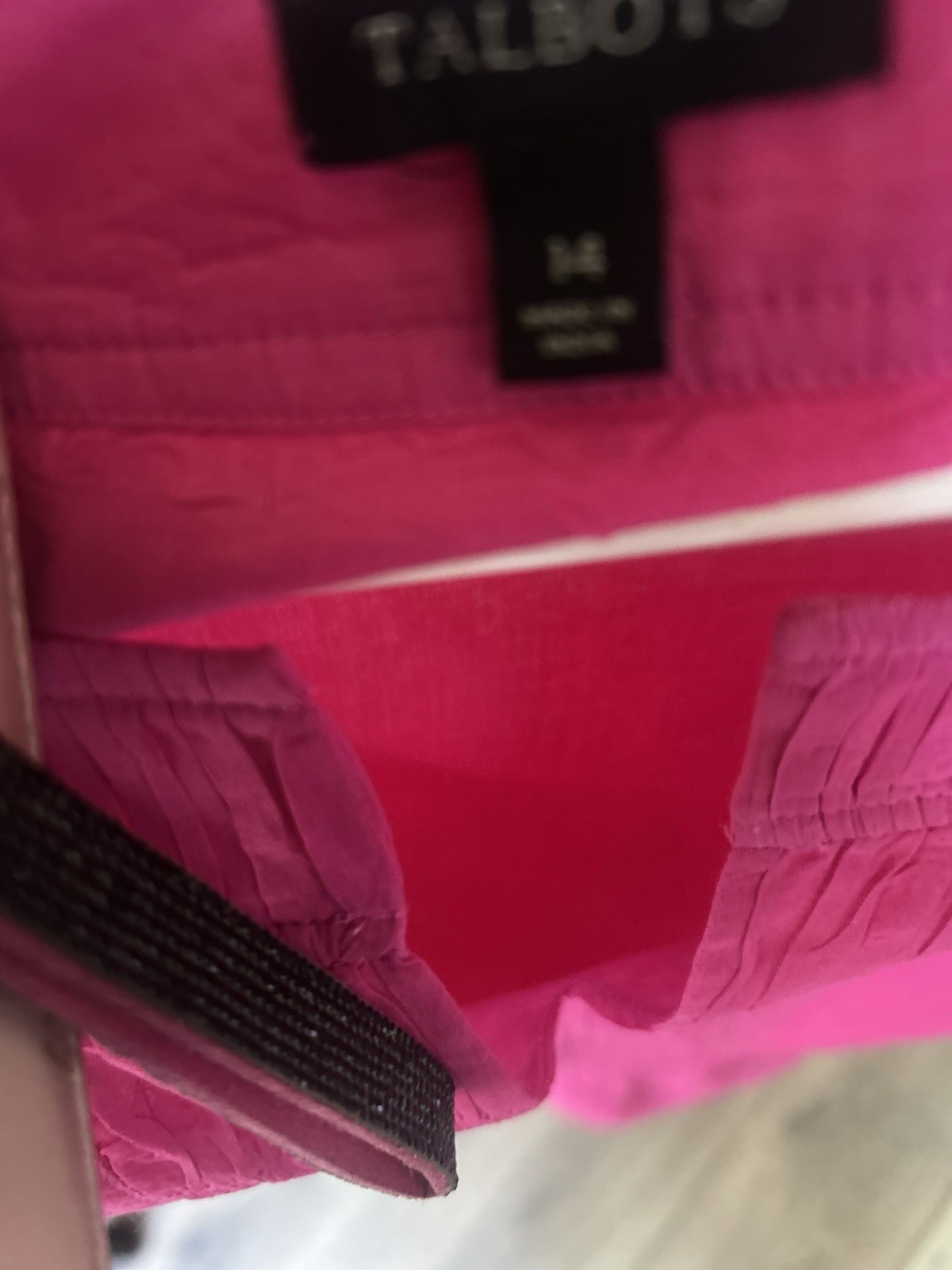 Talbots Women’s Size 14,Hot Pink Top 100% Cotton Sleeveless Pull Down Style.